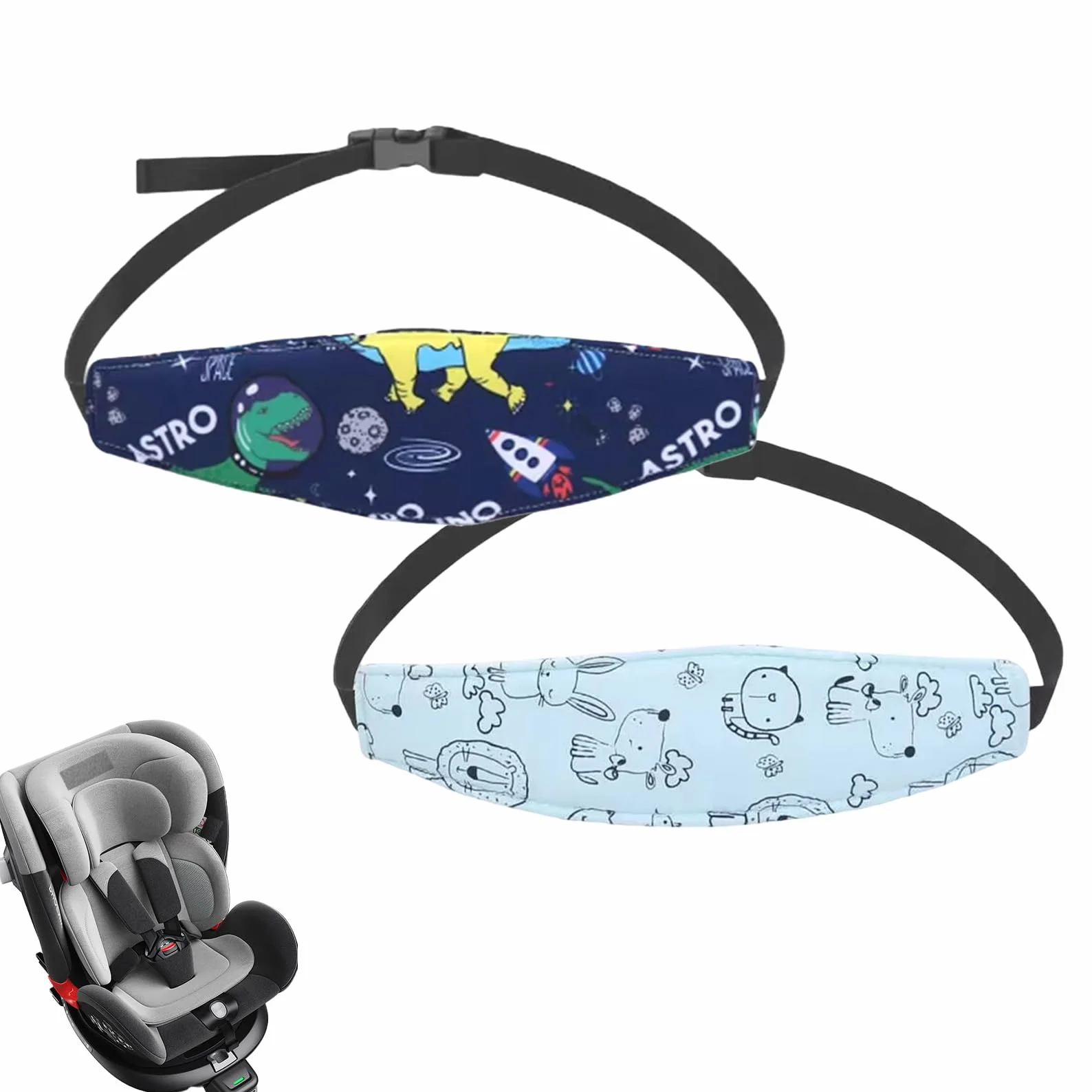 2 Pezzi Poggiatesta Auto Bambini,Cinturino Supporto Testa Bambini,Regolabile Auto Sicurezza Cinturino,Supporto Testa Seggiolino Auto,Fascia Poggiatesta,Accessori Reggitesta per Dormire Autos Bambinio