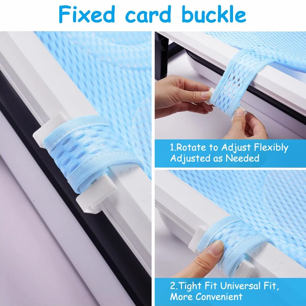 Aolso Cuscino Bagnetto Neonato, Galleggiante Tappetino da Bagno Per Bambini, Riduttore Vaschetta Bagnetto Confortevole, Supporto Pieghevole Per Vasca da Bagno (Azzurro)