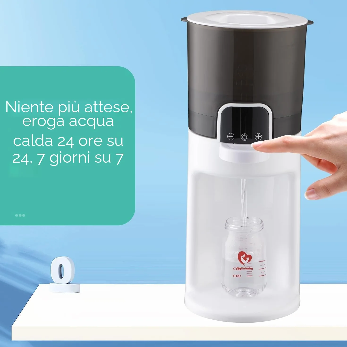 Preparazione del Biberon Scalda Biberon per Bambini Istantanei, Preparatore di Biberon Milky, 24/7 Tenere Calda e Regolabile Temperatura