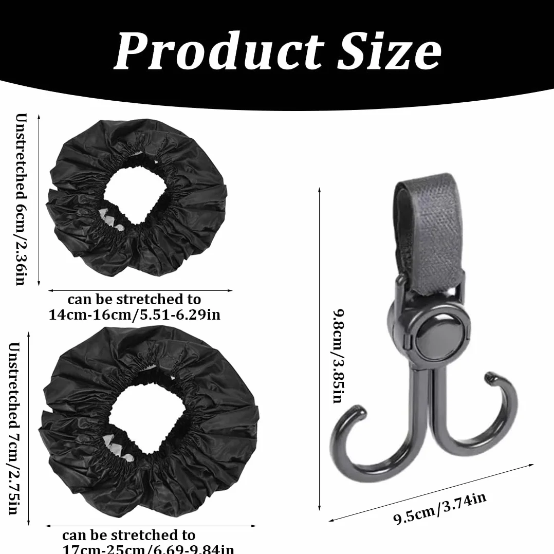 4 Pcs Copriruota per Passeggino Copriruota in Tessuto Oxford, Copertura Protettiva Per Passeggino, Accessori per Passeggino, Coperture Di Protezione Ruote Antipolvere con Agganciare