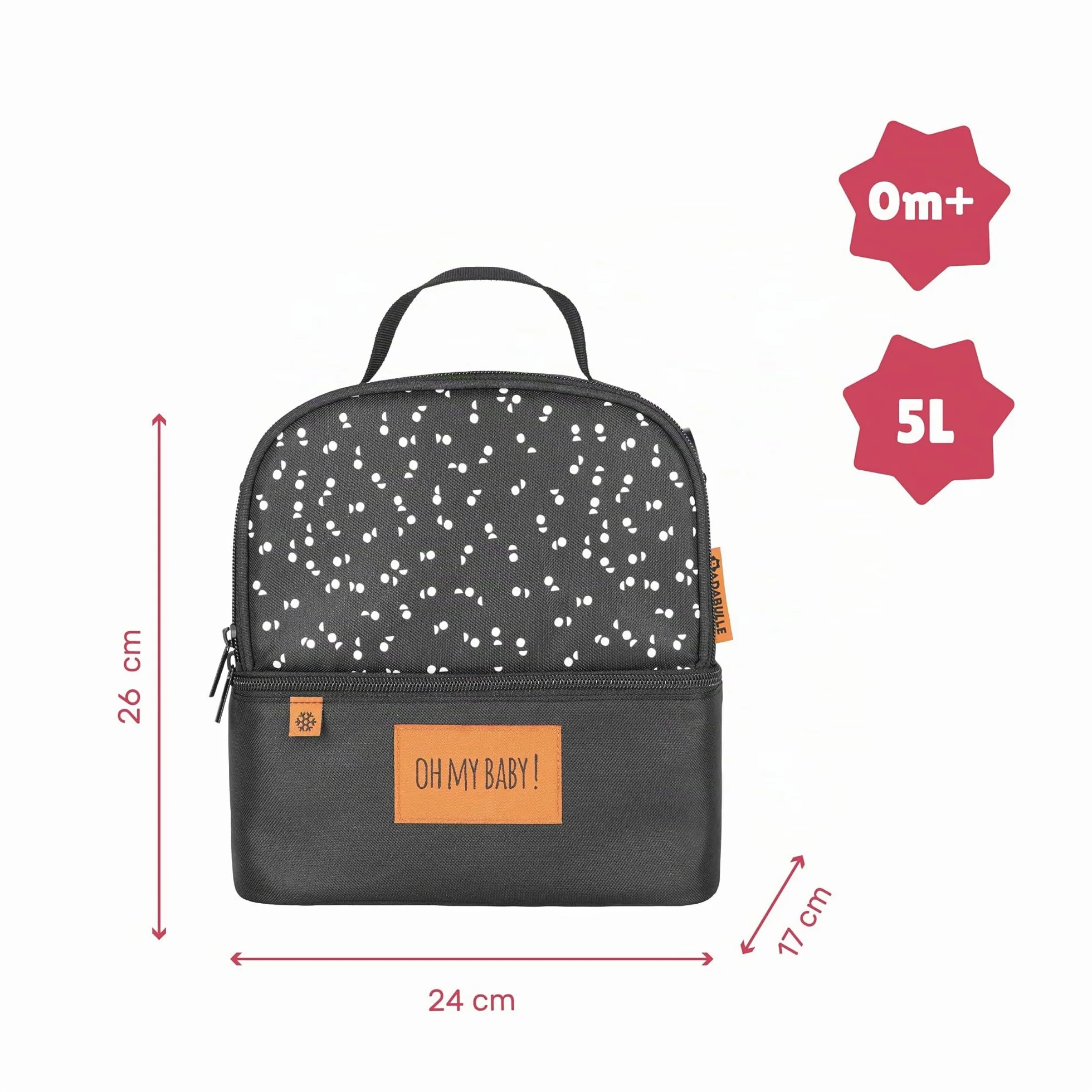 Badabulle B043304 Borsa Porta Pappa Termica Multitasche Pick e Go, Alluminio