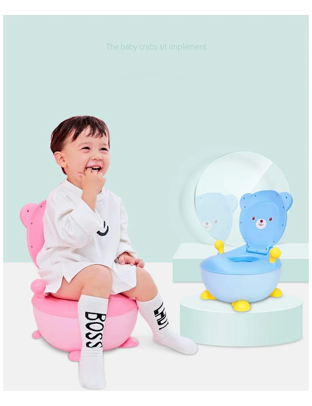 Baby Potty Seat Carino Allenamento Infantile Sistema for la Toilette for Il Bambino for Il Bambino, Sgabello del Passo della Sedia vasella con Tazza di rifiuti Rimovibile, Rosa