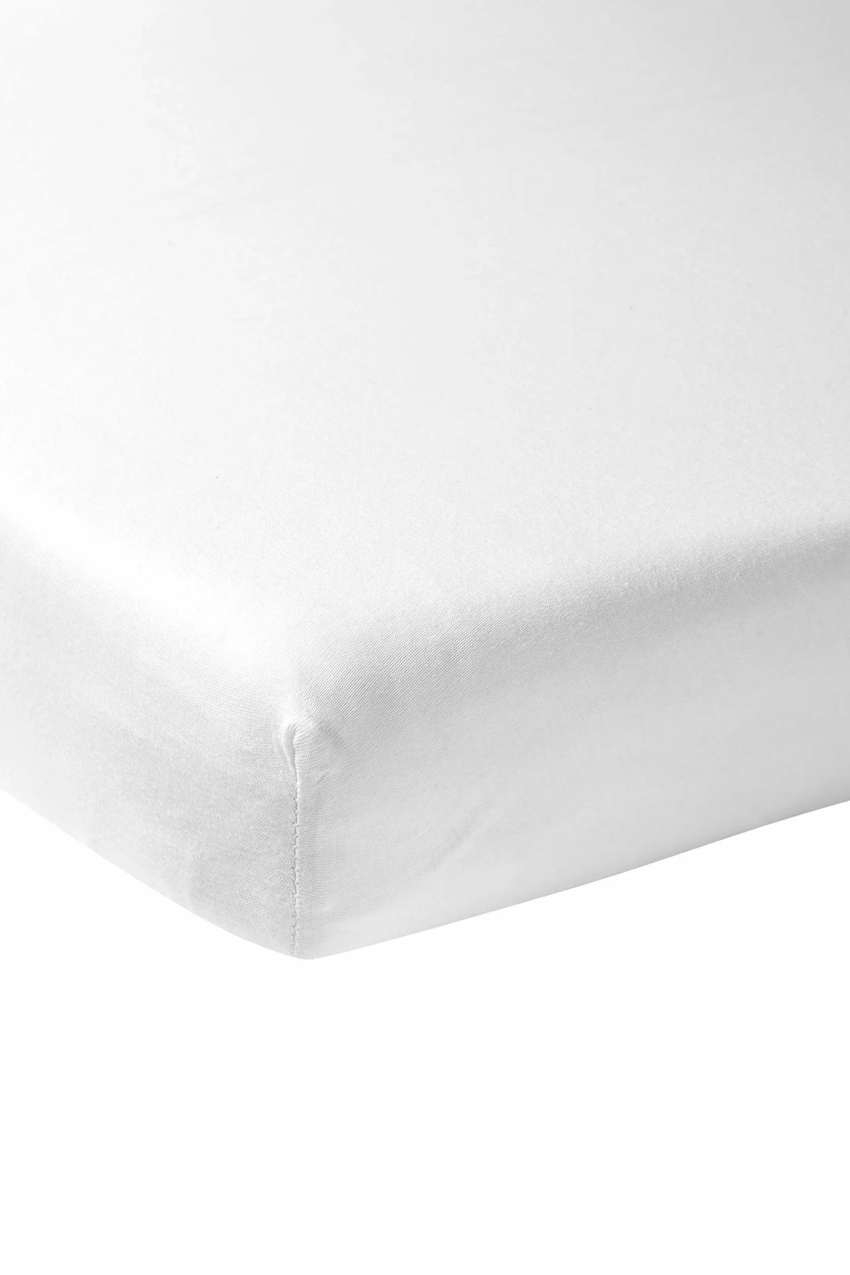 Meyco Baby Uni lenzuolo per lettino (lenzuolo con qualità di morbido jersey, in 100% cotone, perfetta vestibilità grazie all'elasticità totale, traspirante, dimensioni: 60 x 120 cm), bianco