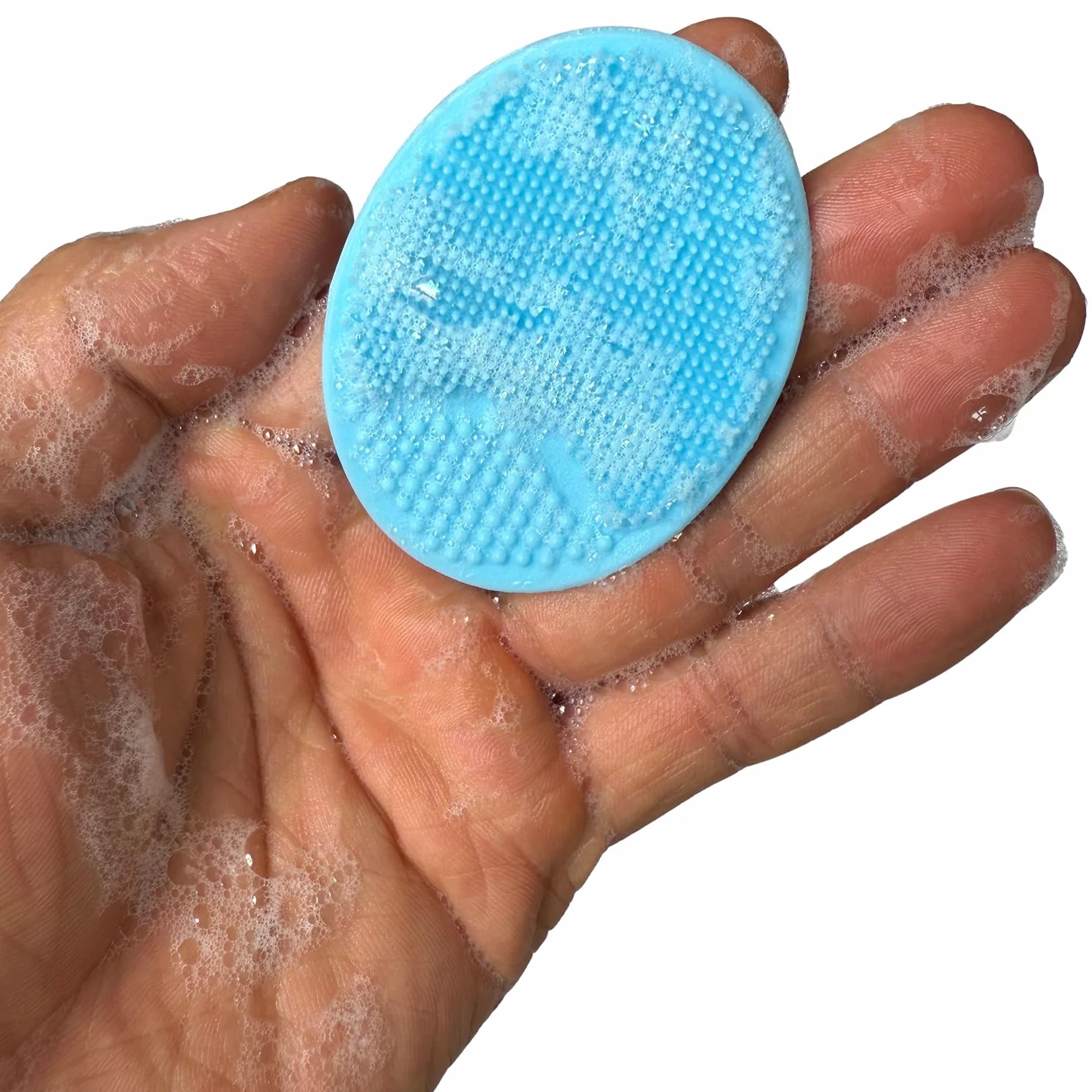 Spazzola per il viso manuale per Adulti,Spazzola per il bagno del bambino,Spazzola per il massaggio del cuoio capelluto del bambino,Spazzola integrata in morbido silicone (Blu+Rosa+Verde)