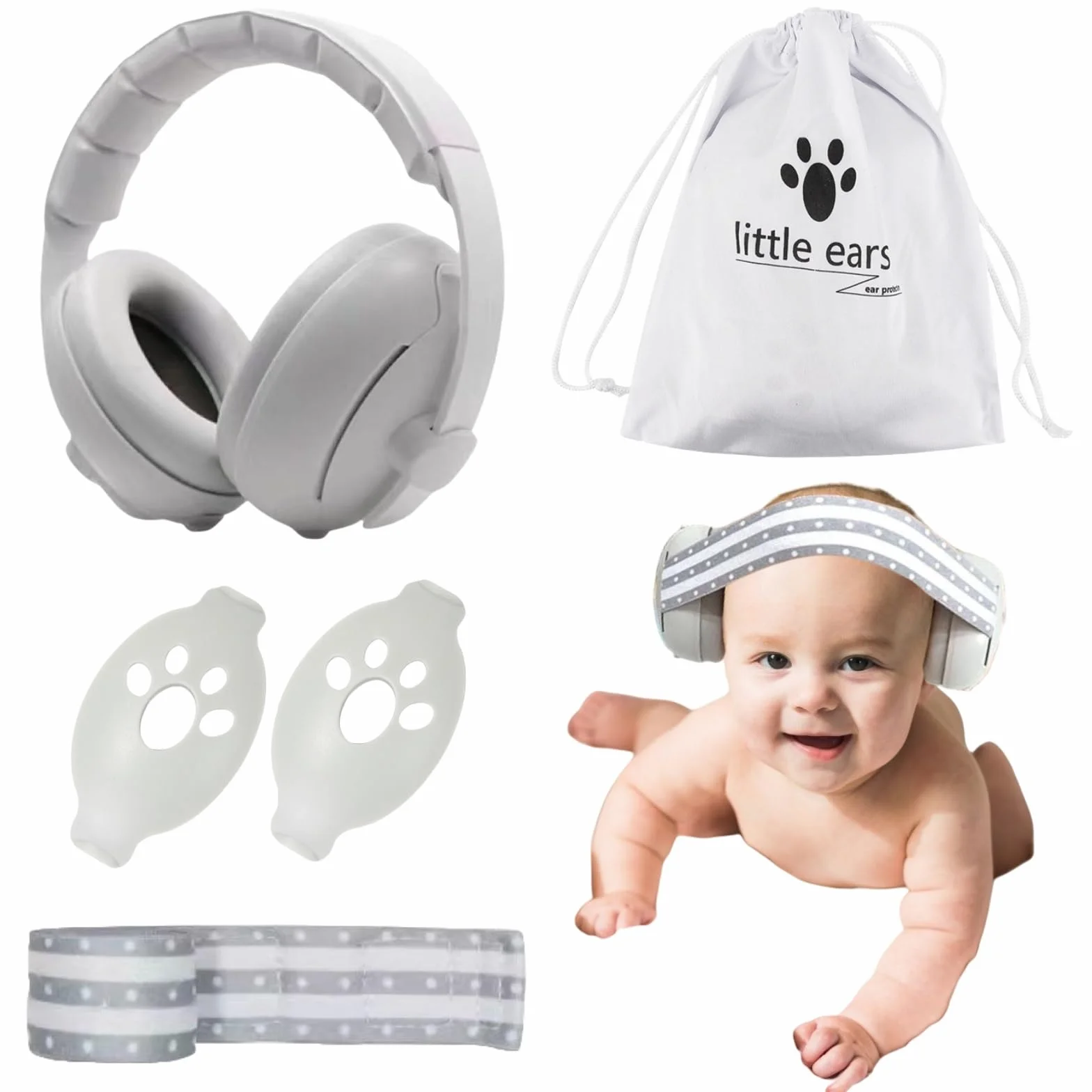 2 in 1 Cuffie Antirumore Neonato,Cuffie Antirumore,Cuffie Antirumore Bambini,Protettori Acustici per Neonati,Cuffie Antirumore Neonato Riduzione,Protezioni Acustiche per Bambini
