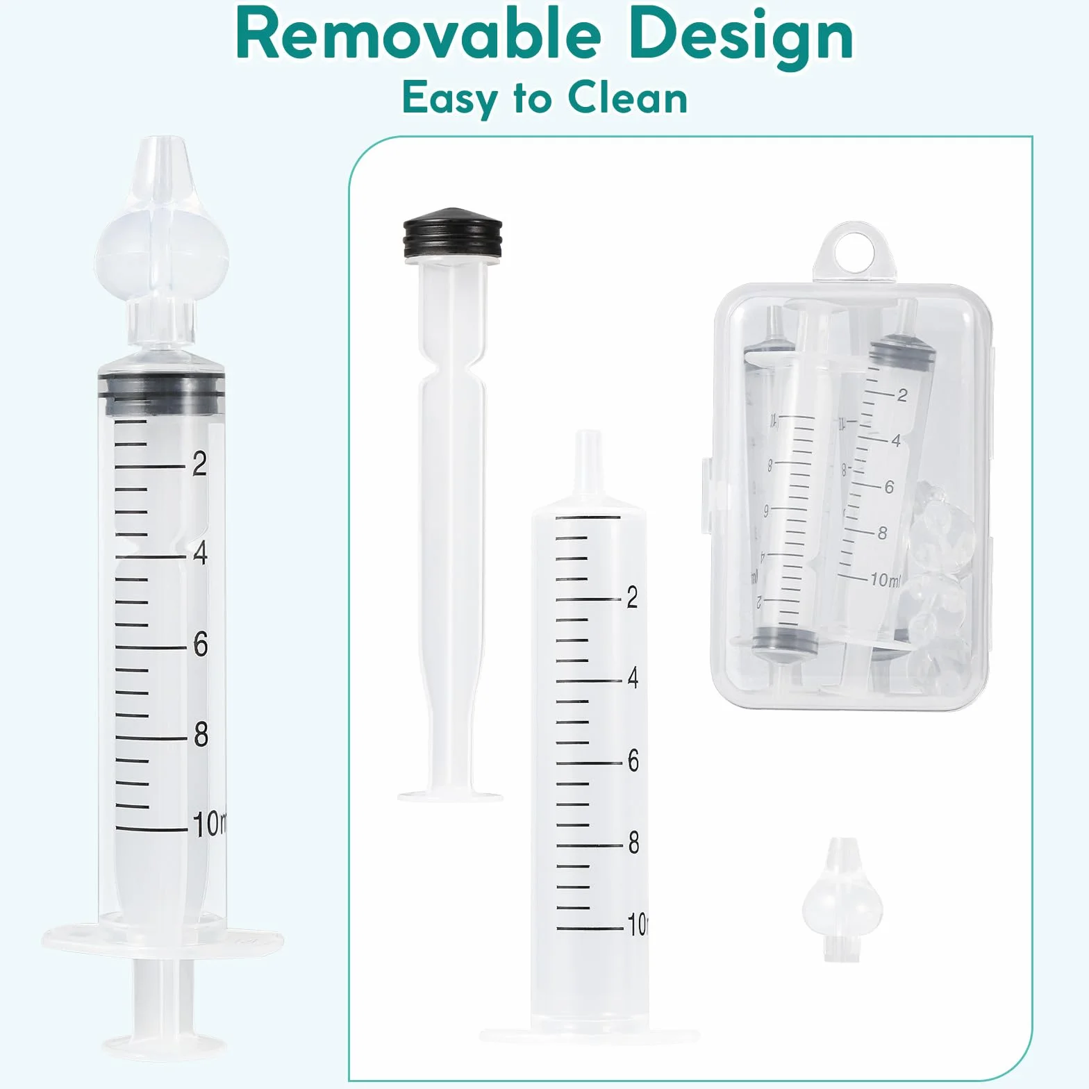 Blendura 4 pcs Siringa per Lavaggi Nasali Bambini 10 ml, con Punta Morbida per Siringhe Lavaggio Nasale Neonato, Siringa Nasale per la Pulizia Nasale di Neonati e Bambini