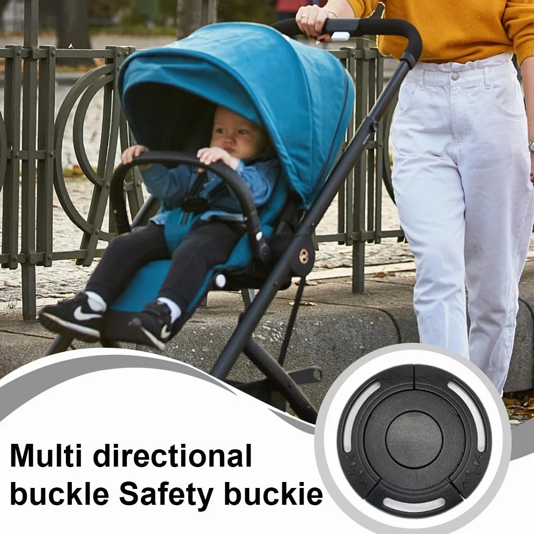 JEYORZY 1 Pcs Cinghia di Sicurezza in Plastica con Fibbie per Passeggino,Imbracatura di Sicurezza a 5 punti,Clip da 27 mm Cinture Passeggino Universali,Seggiolone Cintura Imbracatura,(Nessuna Cinghia)