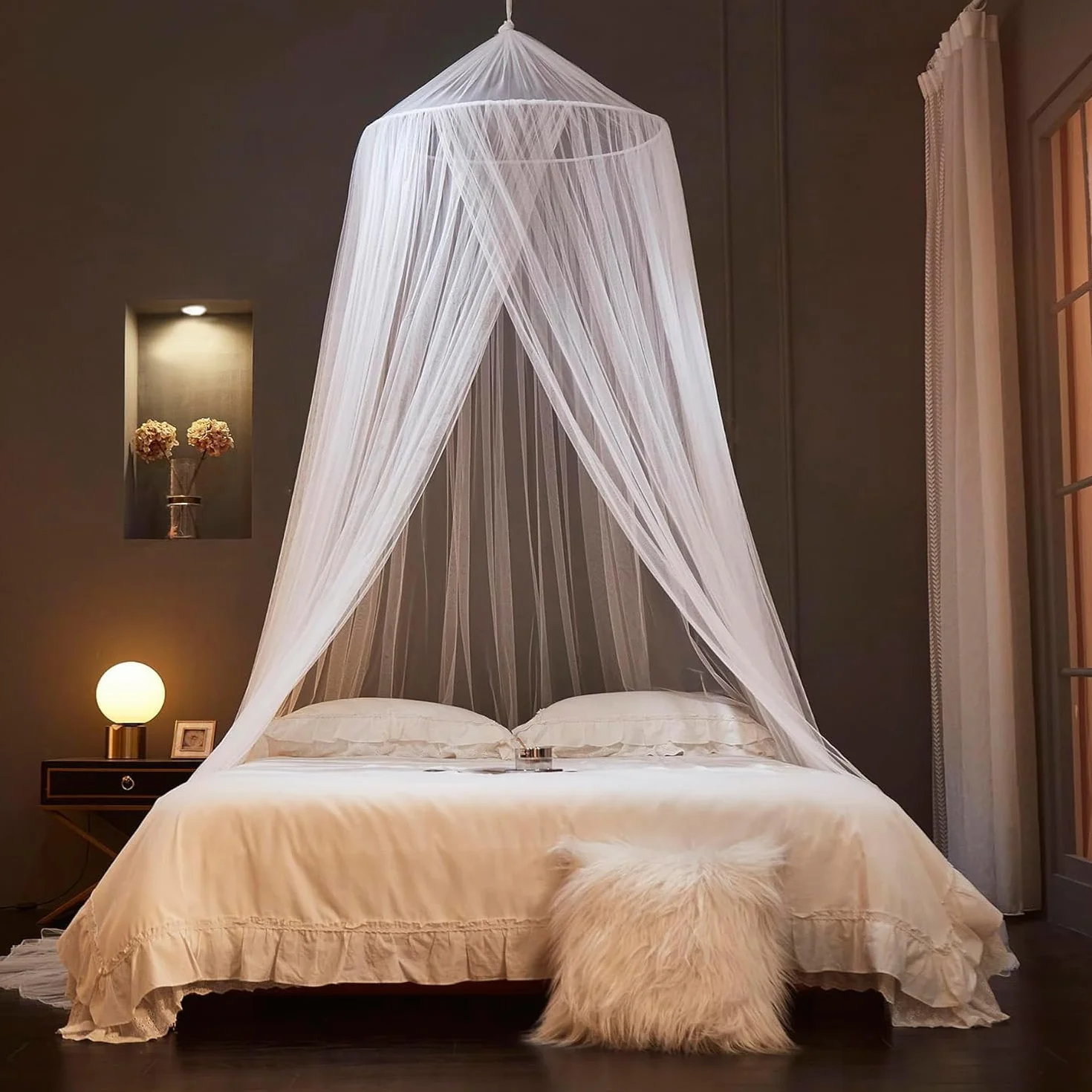 Zanzariera Letto, 60×250×1100cm Cupola Zanzariera, Zanzariera Letto Matrimoniale, letto queen size e letto king size per Anti Zanzara Insetti e Polvere,Facile e Veloce da installare