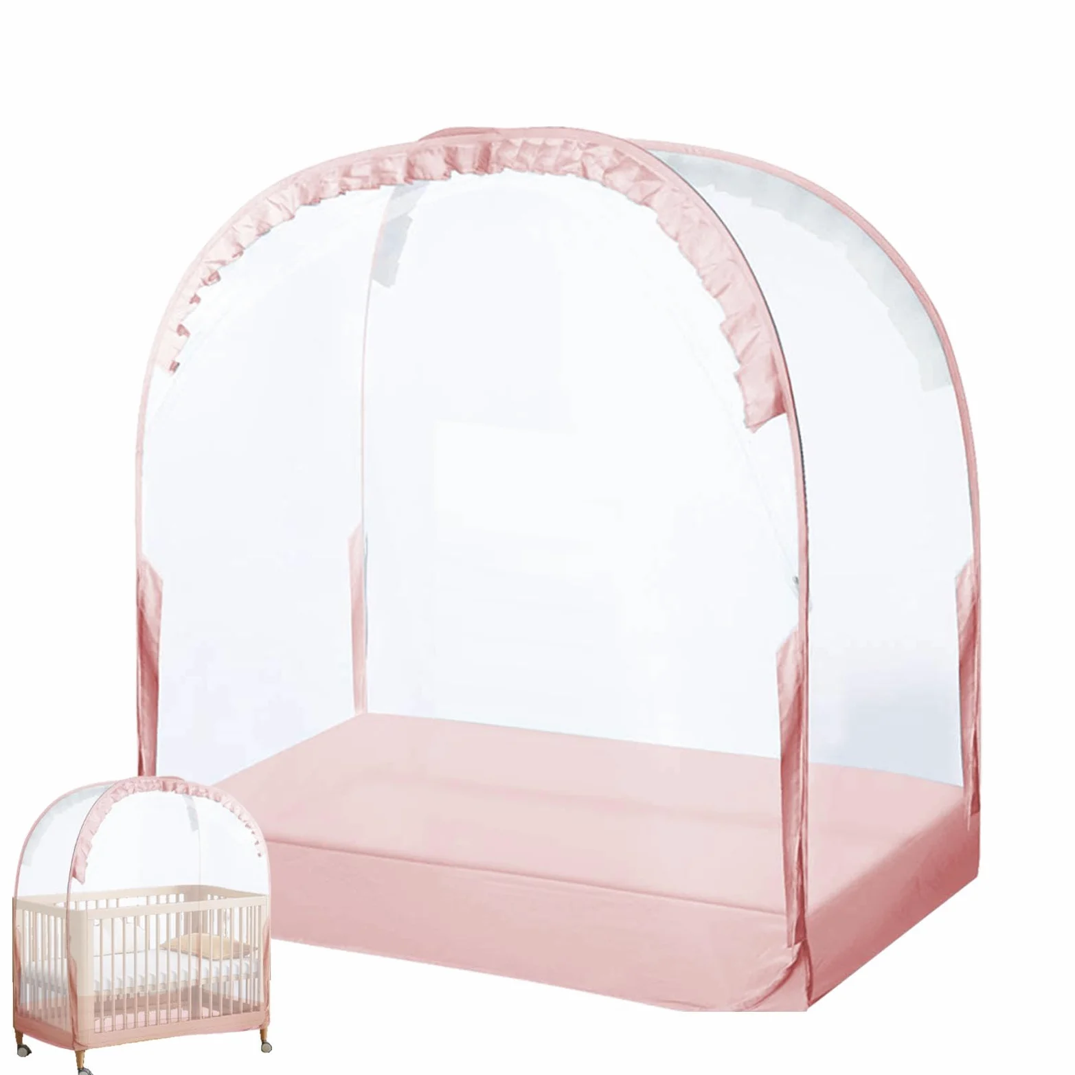 Tenda per lettino, design a rete traspirante + per letto per | Tenda a baldacchino in filo di acciaio, traspirante, per neonati, bambini, camera dei bambini, casa, viaggi