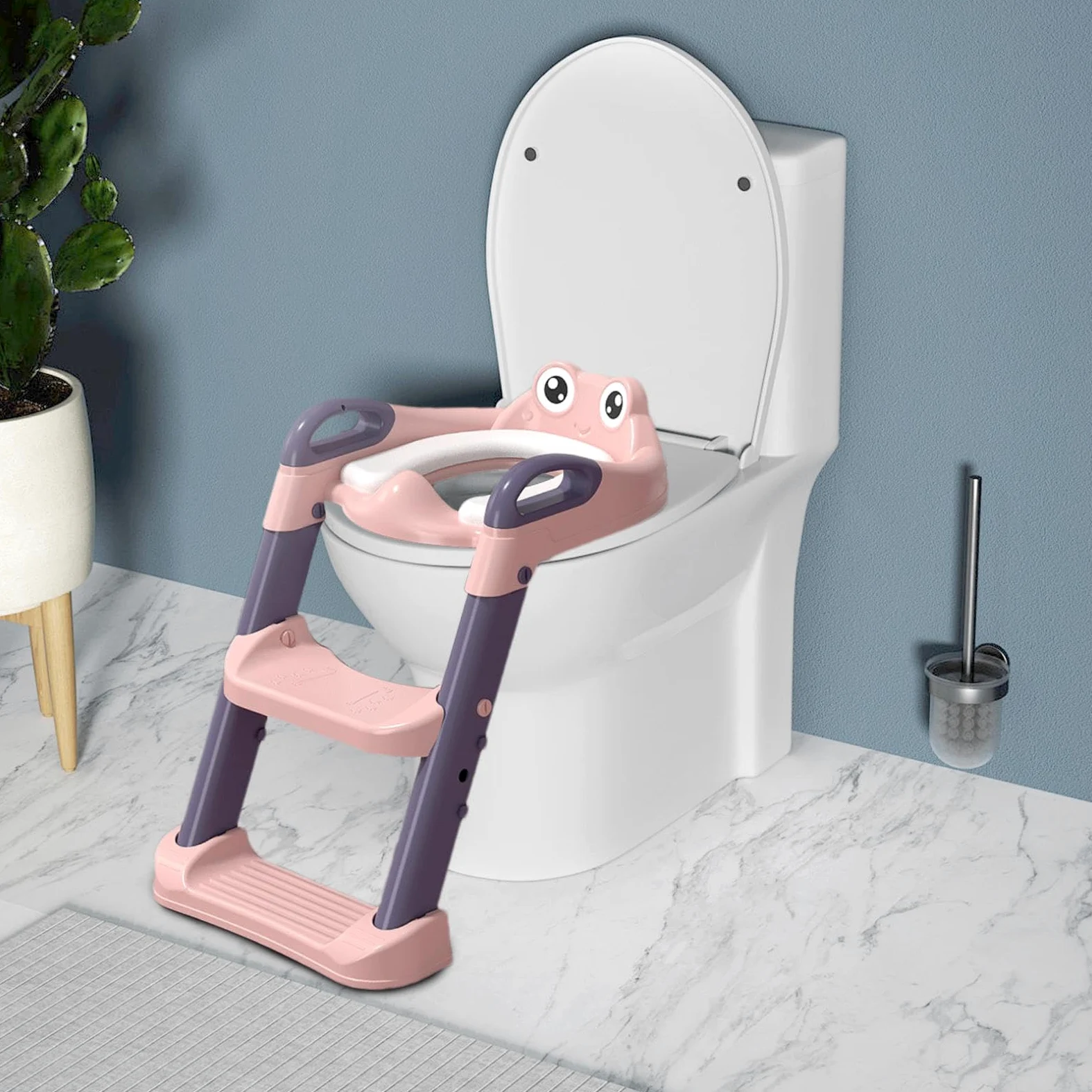 Scaletta per vasino, sedile WC per bambini con gradini Sedile vasino Step | Sedile per vasino Step Sgabello da bagno impermeabile da viaggio per il bagno di casa, per bam