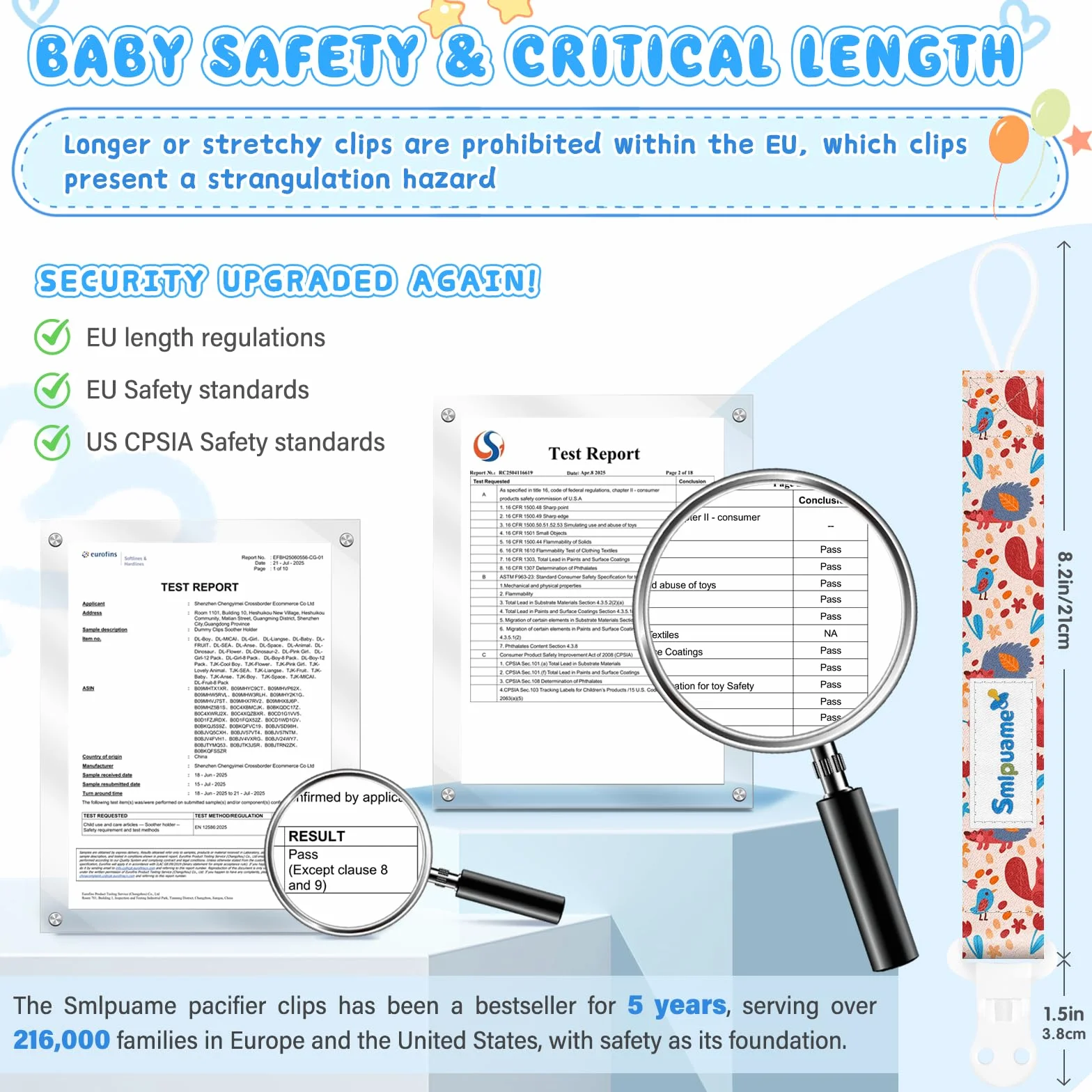 6 Pezzi Catenella Portaciuccio, Catenella Ciuccio per Bambini, Set Porta Ciuccio con Clip Adatto a Tutti i Ciucci per Maschio e Femmina, Giocattoli per la Dentizione del Bambino(Animale)
