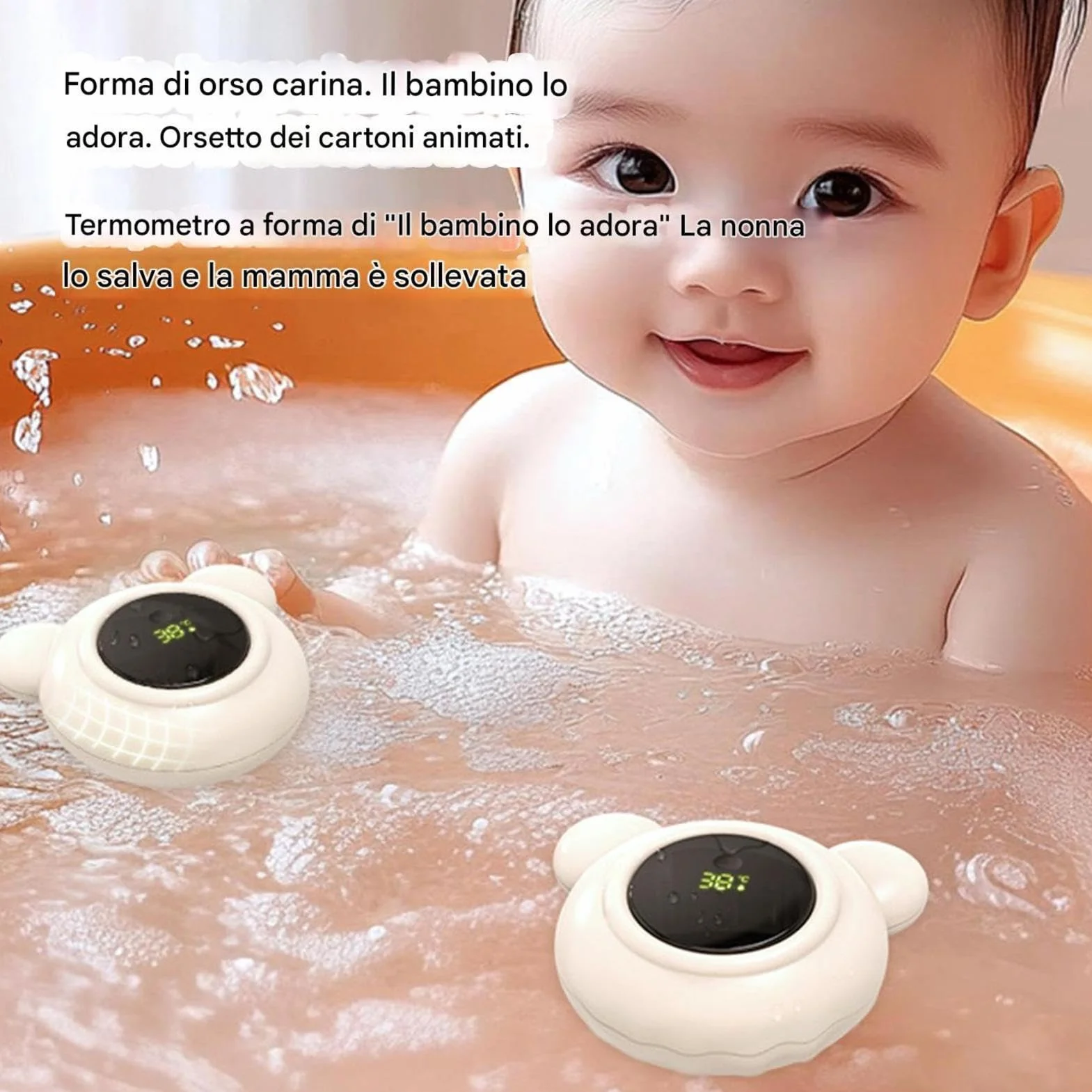 Termometro Digitale Galleggiante Per Il Bagnetto Dei n-eonati - Indicatore Di Temperatura d-ell'acqua Nella Vasca, Display LED Impermeabile, Accessorio Essenziale n-eonati, Per Il Bagnetto Sicuro