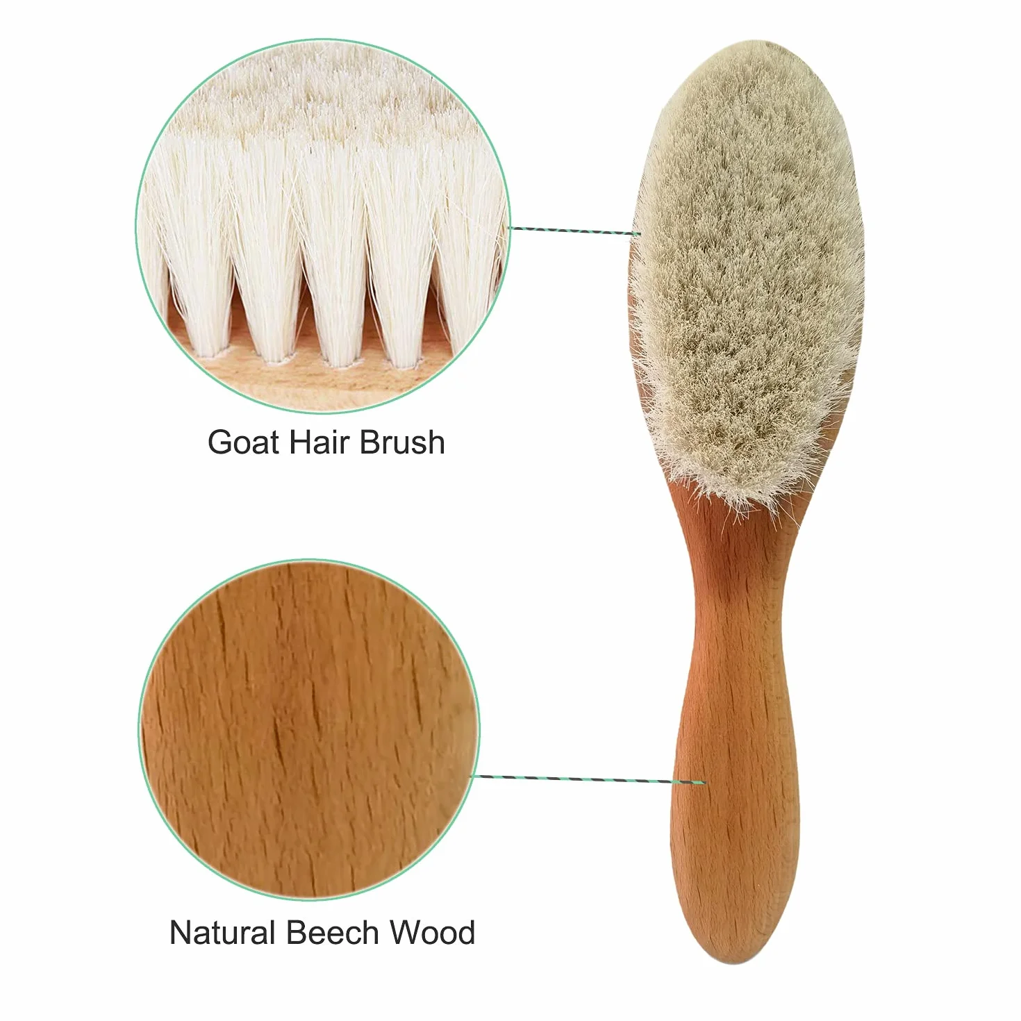 3 pezzi spazzola di capelli del bambino e in legno pettine | capra naturale setole spazzola | legno di spazzola di setola