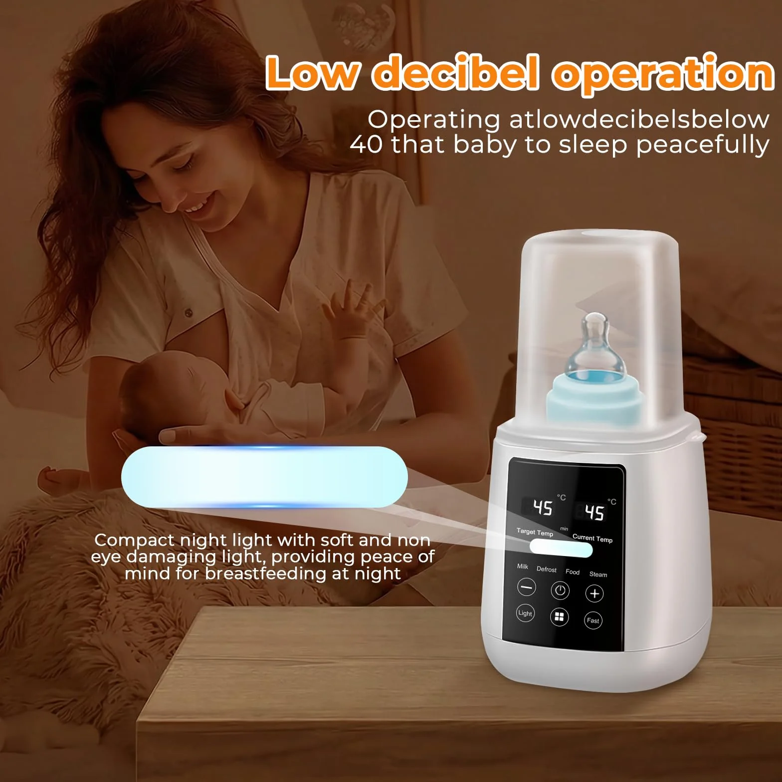 Scaldabiberon 6 in 1, Sterilizzatore Biberon, Multifunzione Scalda Biberon Neonato, Riscaldamento Rapido, Controllo Temperatura, Scongelamento, per Latte Materno e Omogeneizzati