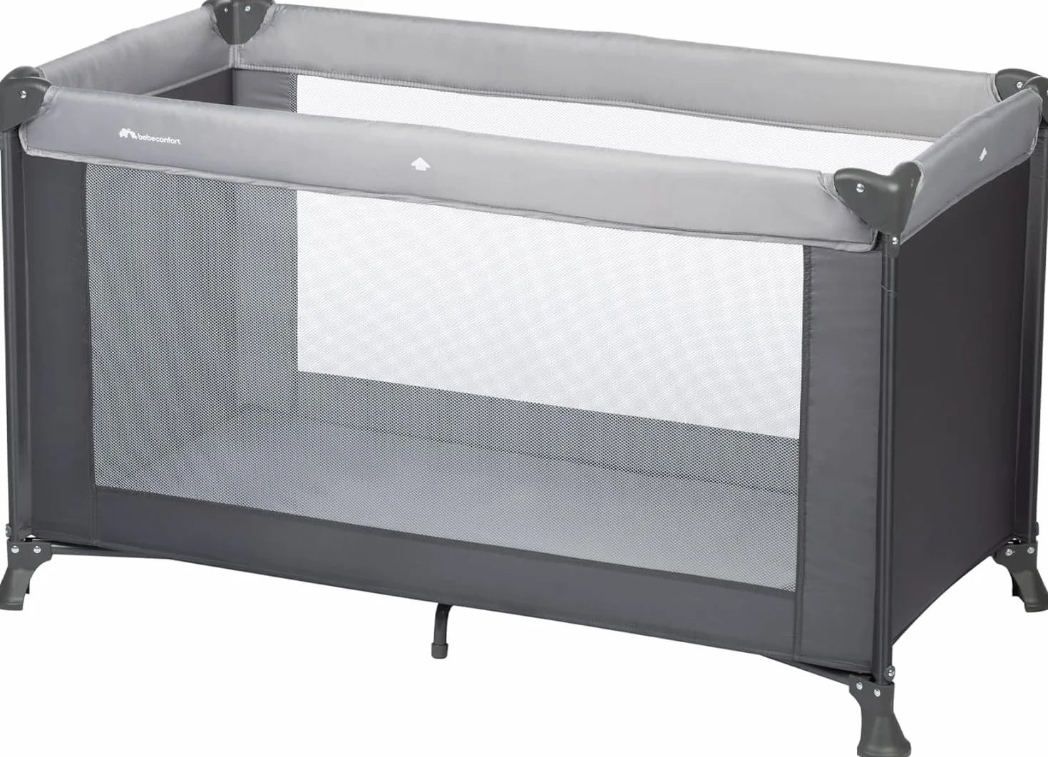 Bebeconfort Soft Dreams Lettino per bambini 0-3 Anni (0-15 kg), Culla da Campeggio con Materasso incluso in fibra di legno e schiuma (60x120 cm), Pieghevole, Borsa da trasporto, Tinted Graphite
