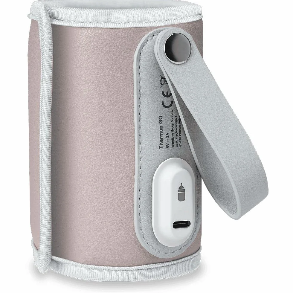 LIONELO Thermup Go Scaldabiberon portatile per mantenere la temperatura, Alimentato tramite il cavo USB Mantenere temperatura di latte e pappe neonato, Scaldabiberon auto, Senza BPA Piccolo e leggero