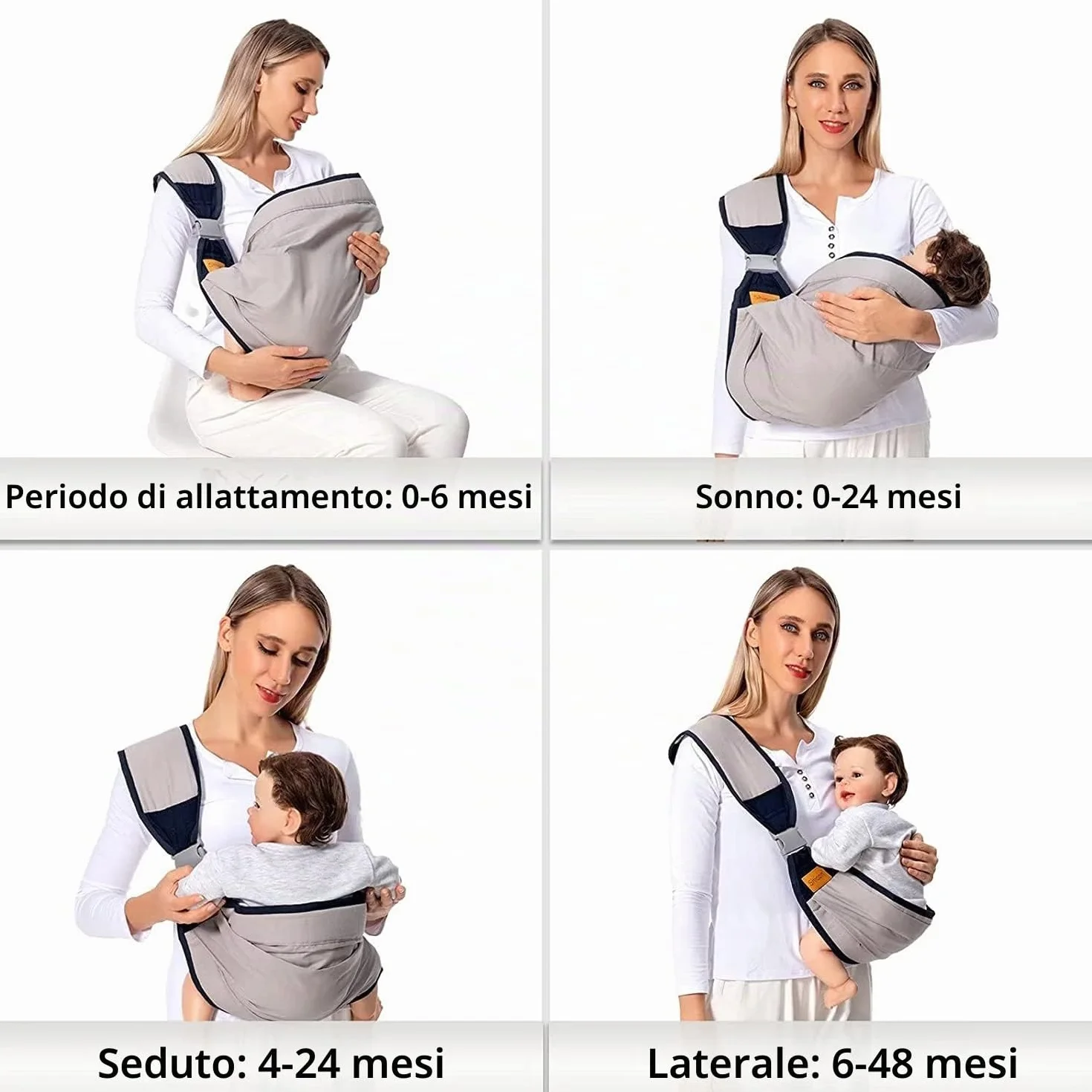 Ergo - Fascia da trasporto traspirante per neonati, neonati e bambini fino a 18 kg