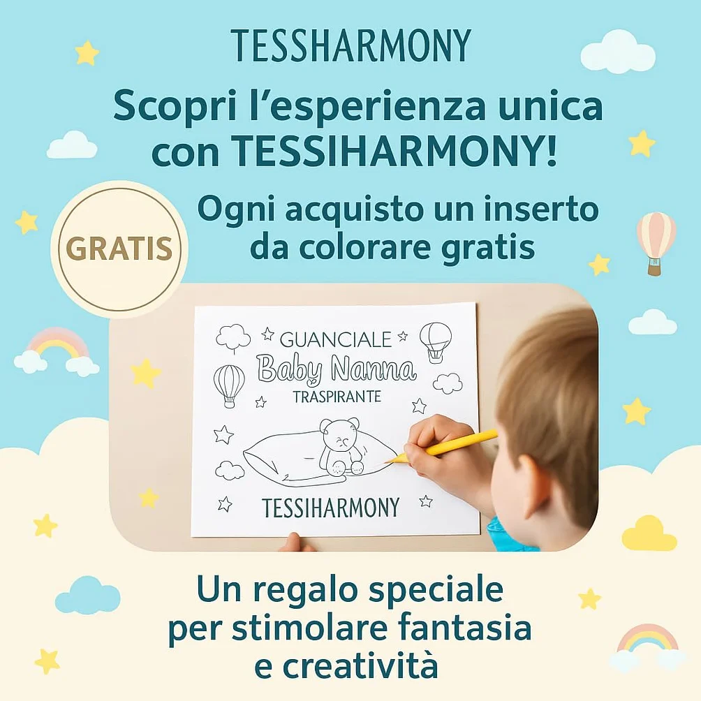 tessiharmony - Cuscino Lettino Bambino 60x40 cm 100% Cotone Guanciale Letto Culla Antiacaro Anallergico Traspirante Morbido 1 2 3 4 Anni Alto 4 cm Made in Italy