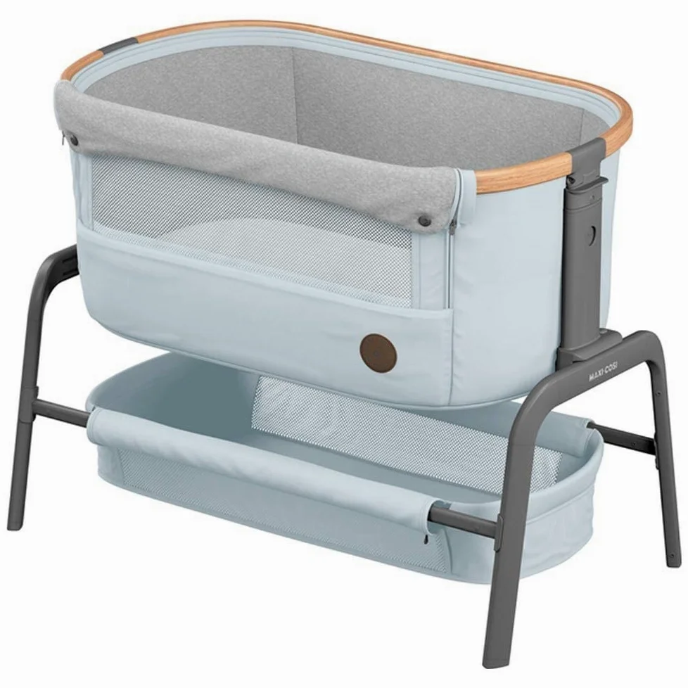 Maxi-Cosi Iora Culla Co-Sleeper, lettino pieghevole, 0-6 mesi, max 9 kg, 4 posizioni di inclinazione e 5 altezze, facile scorrimento, comodo materasso, cestino grande, facile da trasportare, grigio