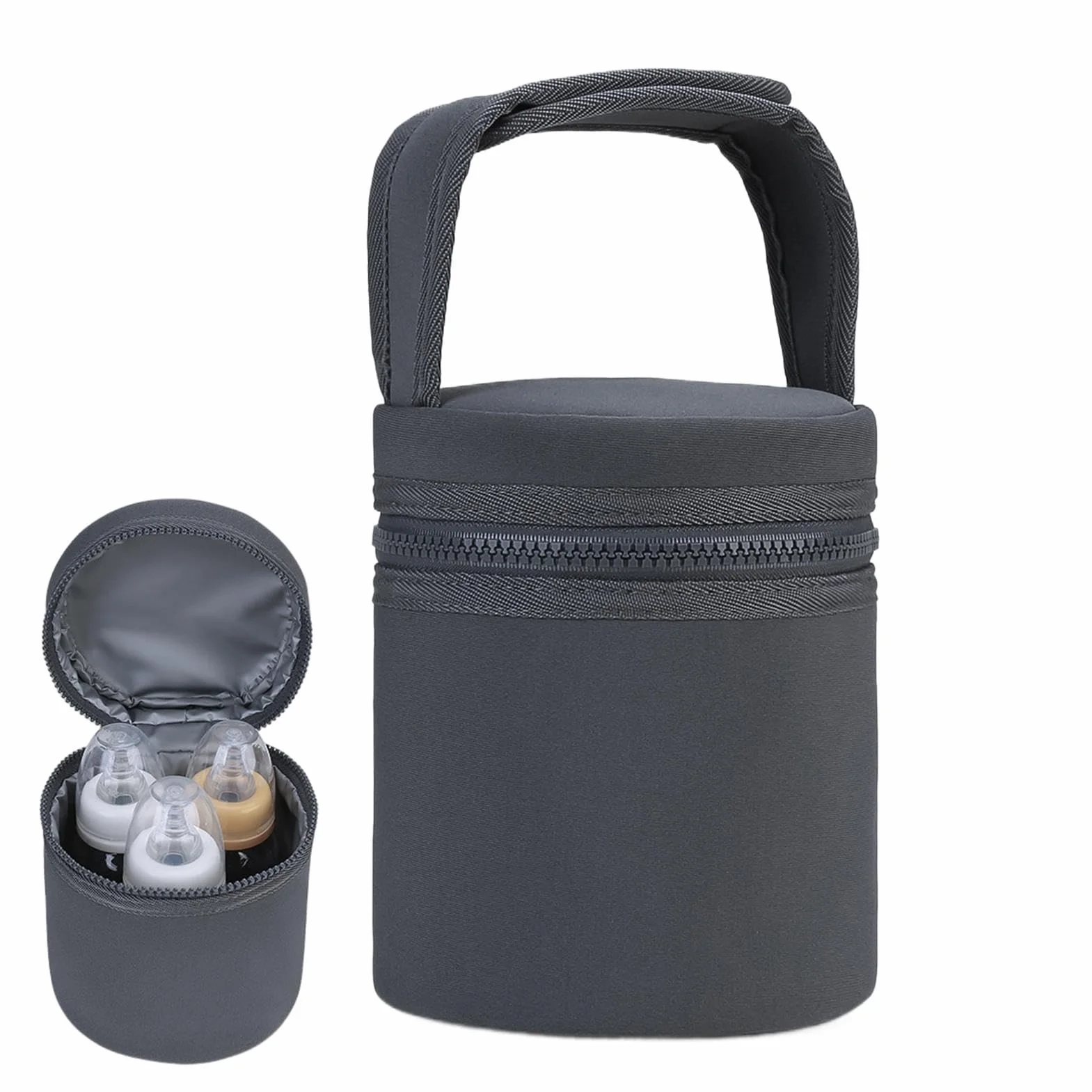 Borsa termica per latte materno, borsa per biberon, refrigeratore per latte materno con tracolla staccabile, portatile, 12 x 15 cm, adatta per 2 bottiglie grandi da 226,8 g, per mamme che allattano e