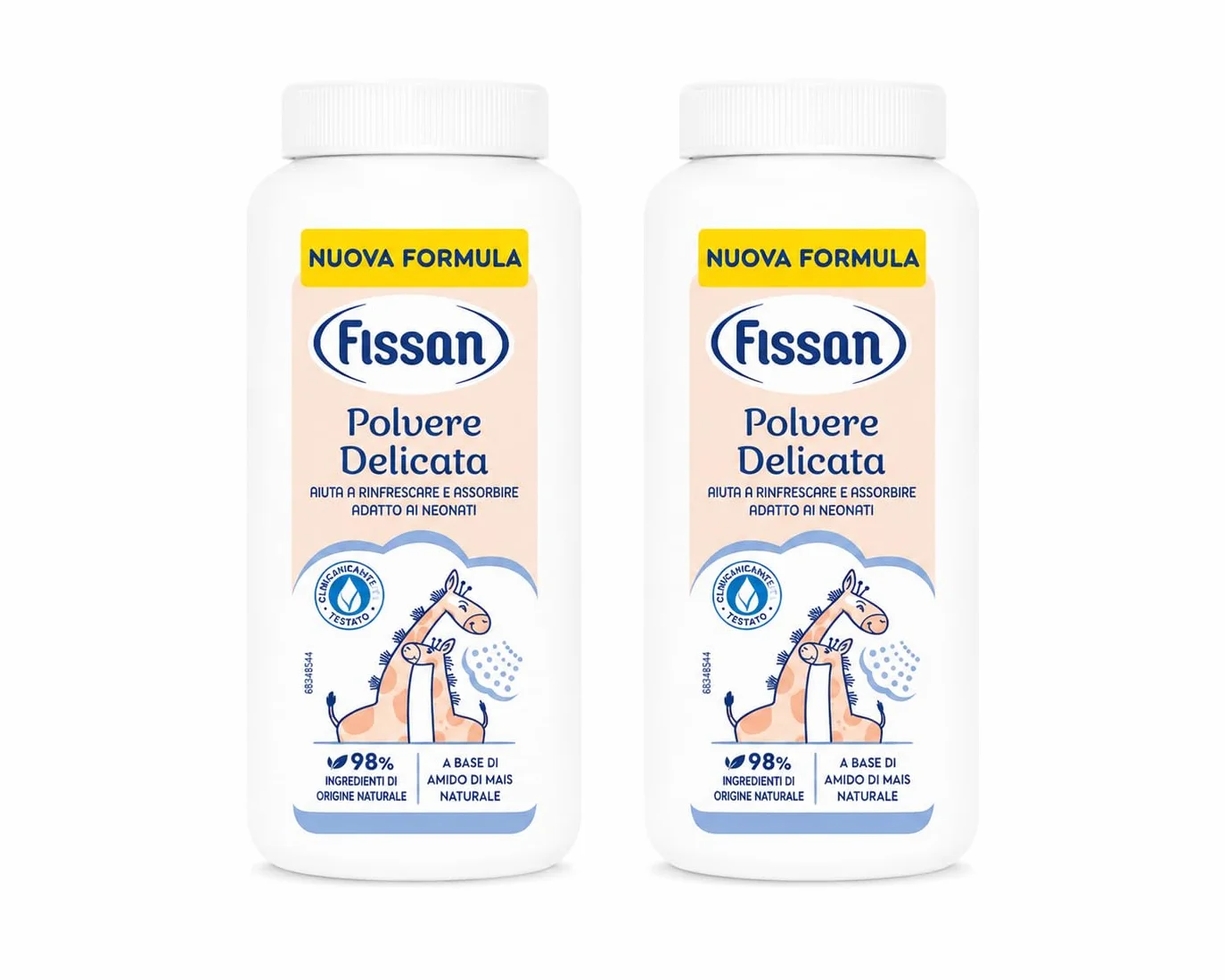 Polvere Delicata - Talco per Neonati e Bambini - Assorbe l'Umidità e Aiuta a Prevenire Arrossamenti - Con Amido di Mais Naturale - Delicata sulla Pelle Sensibile - Uso Quotidiano - 2 Unita da 100g