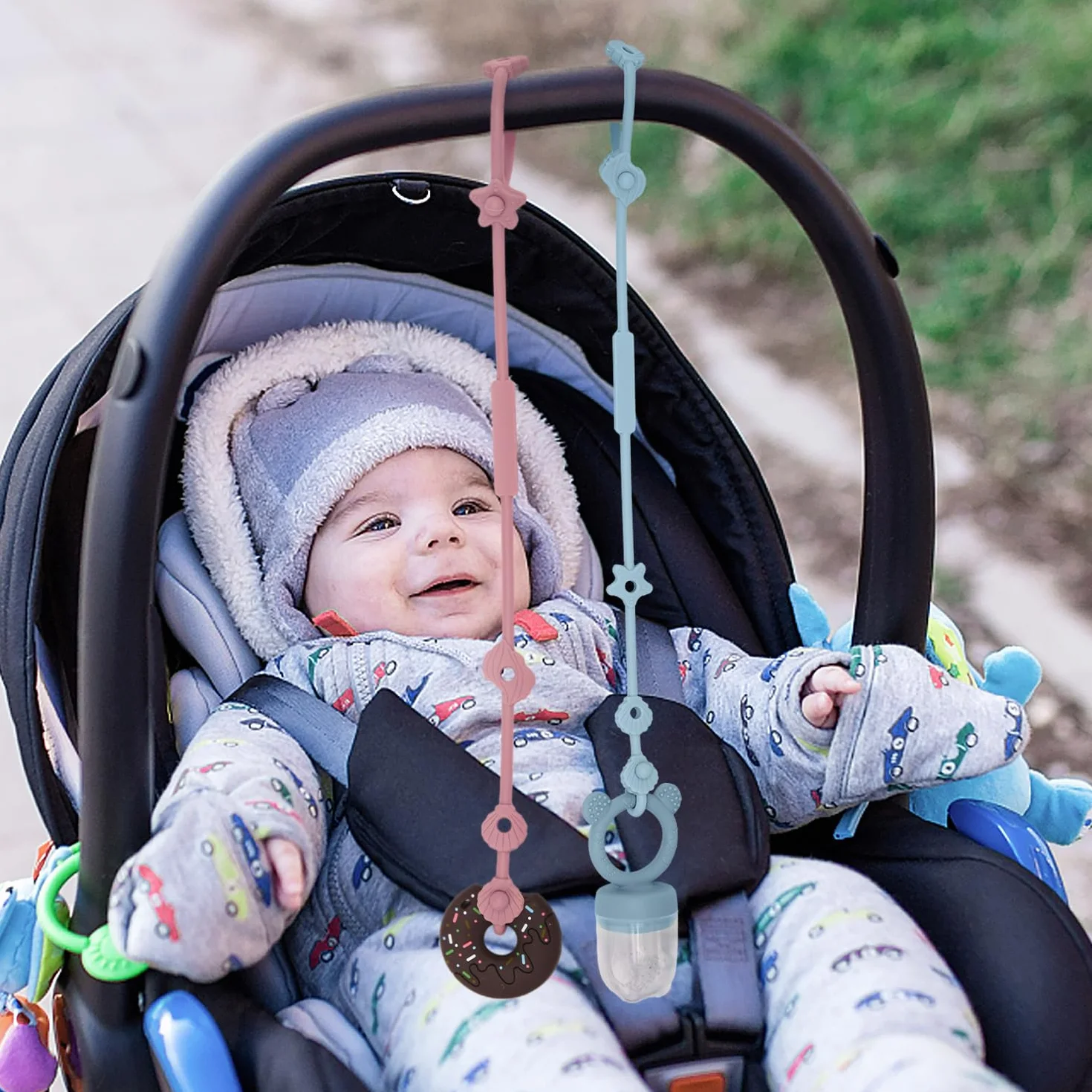 CLDY Giocattolo per Bambini Catenina per Ciuccio in Silicone, Catenaccia per Bicchiere, Cinghie di Sicurezza per Giocattoli, BPA-Free, Fascette di Supporto per Bicchieri per Passeggino, Seggiolone