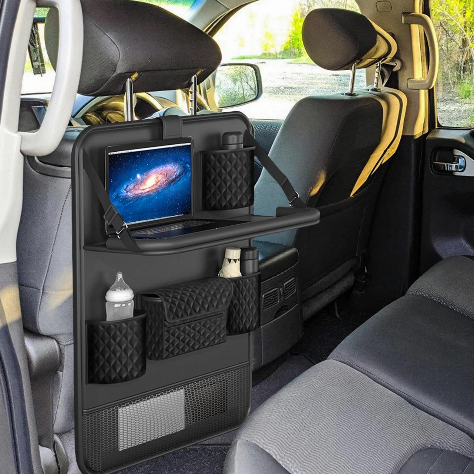 Organizzatore di auto sul sedile, organizzatore di stoccaggio posteriore | Porta del tavolo pieghevole, per il viaggio, sche