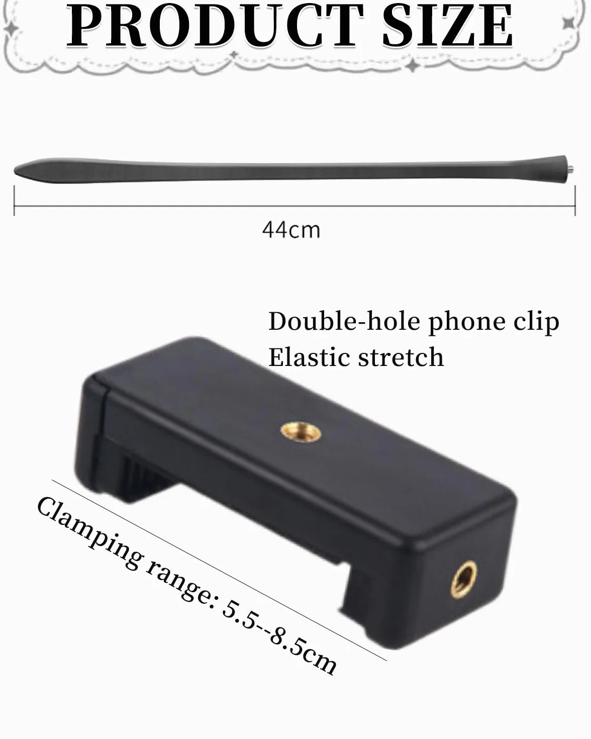 Supporto Cellulare per Passeggino, Flessibile Porta Cellulare per Passeggino con Impugnatura per Braccio Antiscivolo Lega Morbida Morsetto per Telefono per Passeggino Scrivania