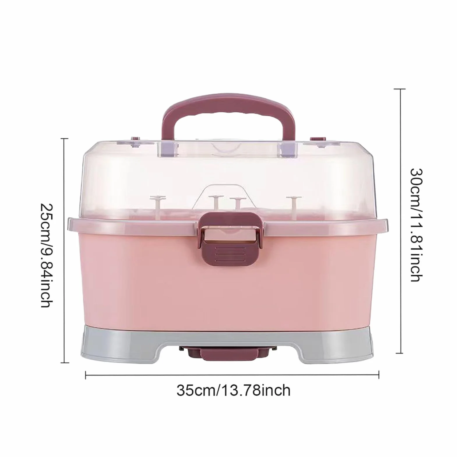 Generico Organizzatore per biberon da piano, porta biberon con scolapiatti rimovibile, grande contenitore per biberon con coperchio, organizer portatile per mobili da cucina