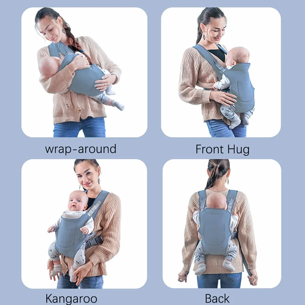 Marsupio Neonato,Marsupio Neonato 0-24 Mesi,Fascia Porta Bebe,Marsupio Neonati Ergonomico, Porta Bambino da 0-24 Mesi(Inferiore a 15kg) Puro Cotone Traspirante Leggero per Neonati