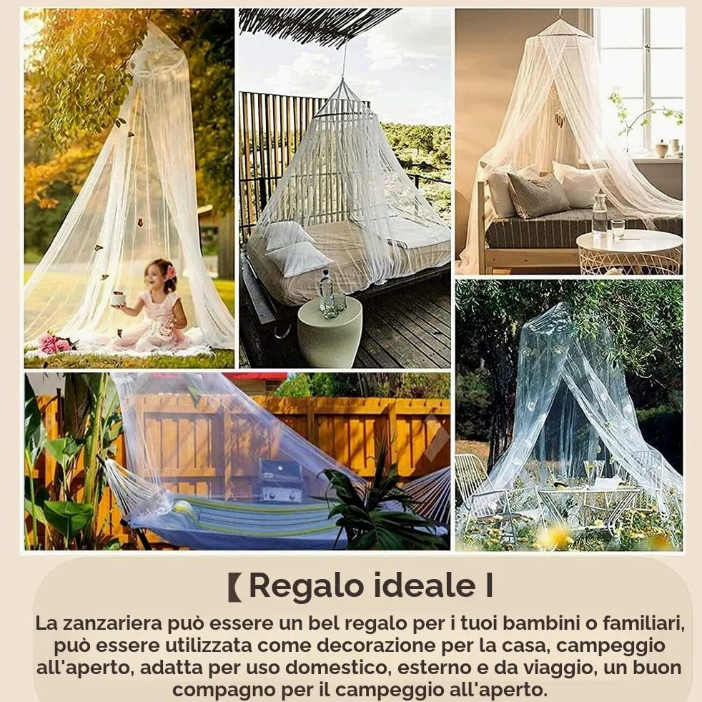 Surwin Cupola Zanzariera, Baldacchino per Letto Matrimoniale/Singolo/Bambini/Adulto Rotonda Baldacchino Protezione dalle Zanzare per Campeggio Lettura Camera da Letto (Rosa Rosa)