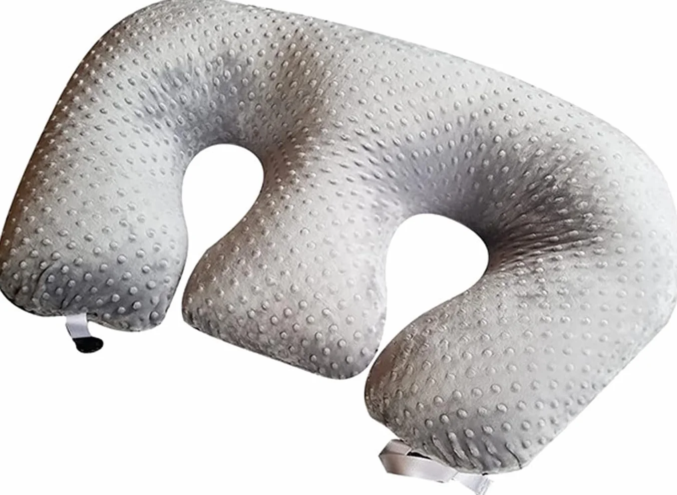 LWKBE Cuscino Infermieristico Multifunzione per Gemelli, Cuscino per L'Allattamento per Le Donne Incinte, Tessuto in Cotone Lavabile in Macchina Cuscino di Supporto Doppia,Grigio