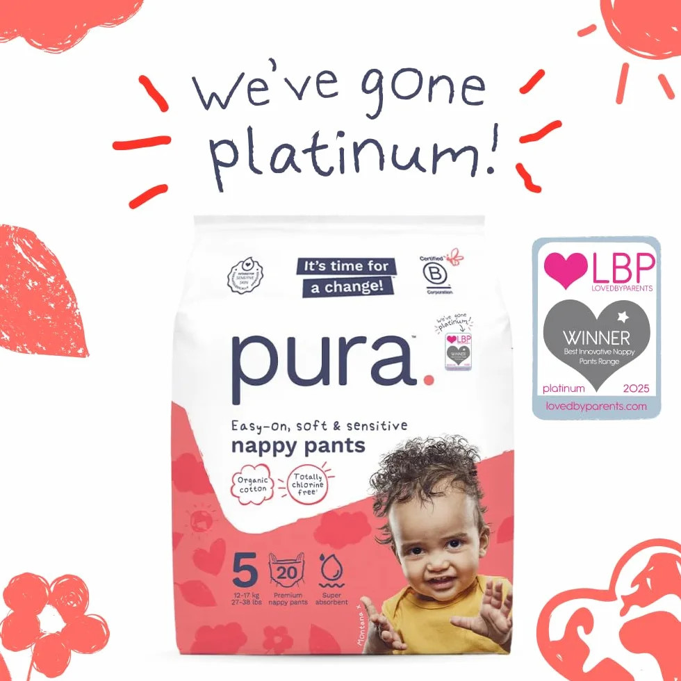 Pura Eco, Pannolini Taglia 5 (12-17 kg), 20 Pannolini usa e getta per pelli sensibili, Anallergico, Facili da strappare
