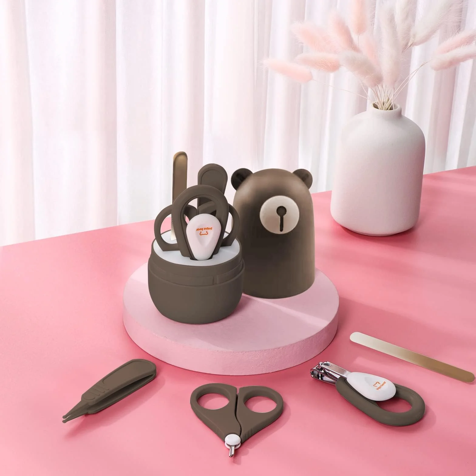 Set di tagliaunghie per neonati con simpatica custodia, set di lime per unghie e piedi per manicure e pedicure neonatale, regalo per la neomamma