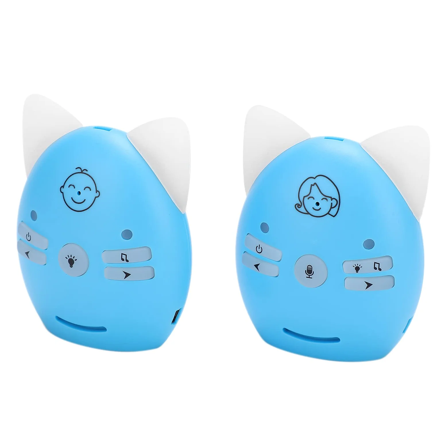 Baby Monitor Audio per Bambini, Monitor Digitale Wireless con | Anti-interferenza FHSS, Portata 200-300 M, Luce Notturna, Volume 10 Livelli, Avviso Muto