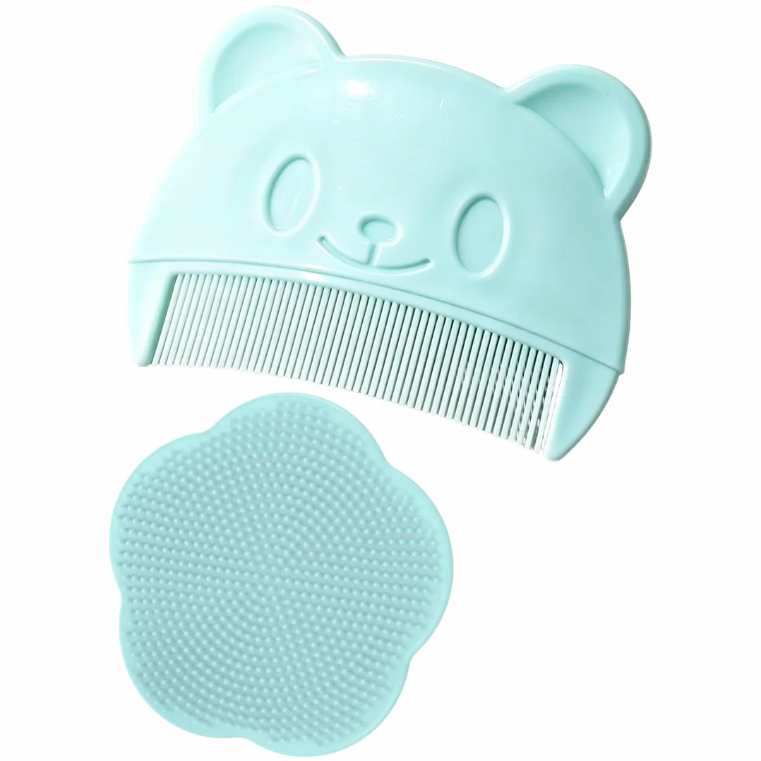 2 Pezzi Spazzola da Bagno per Neonati, pettine crosta lattea neonato, Spazzola per Bambini in Silicone, Pettine Neonato per Rimuovere La Crosta Lattea Del Bambino