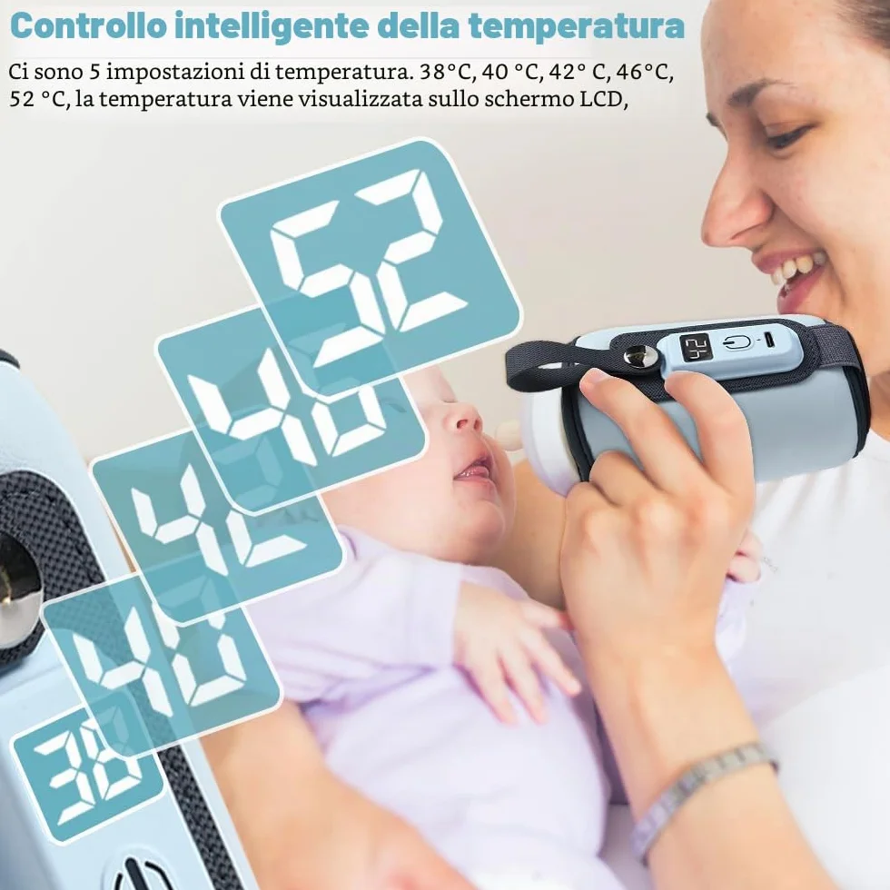 mizikuu Scaldabiberon Elettrico Auto, Sterilizzatore Biberon con Timer Digitale Display LCD Rapido Riscaldatore Di Alimenti Per Bambini Latte Materno Per Pratico da Usare a Casa e in Viaggio