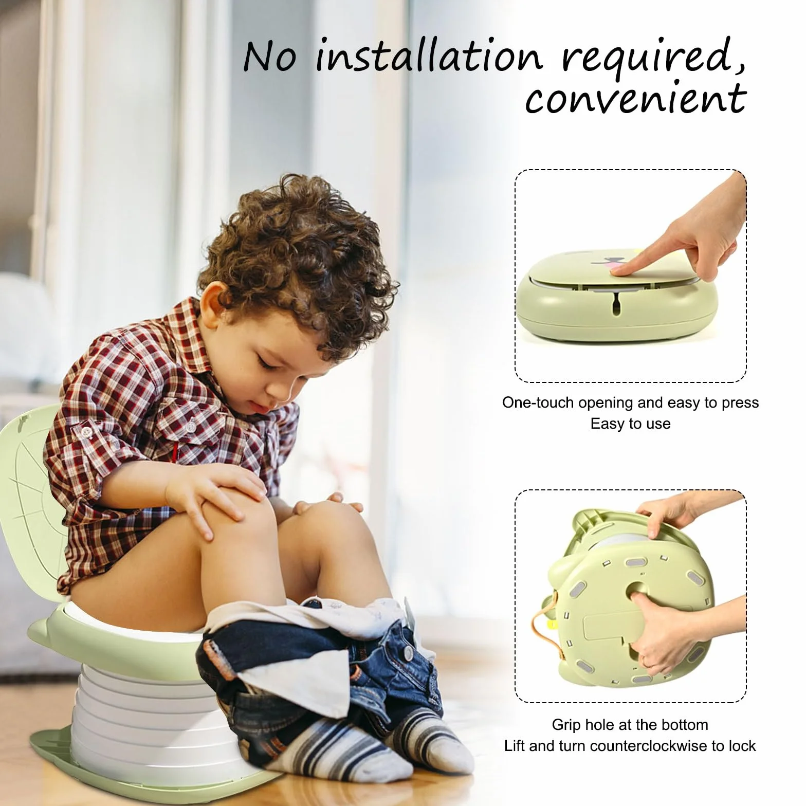Sedile WC per Bambini, WC Pieghevole per Bambini, Vasino Pieghevole da Viaggio Portatile, Viaggio in Campeggio o uso Domestico con Borsa di Riserva usa e Getta