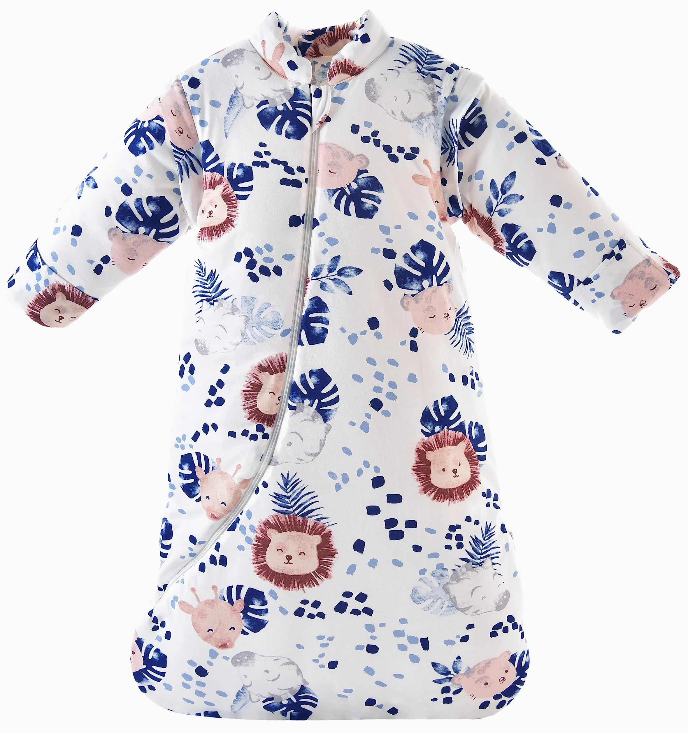 Chilsuessy Sacco nanna invernale 3,5 Tog, per bambini, caldo, per ragazzi e ragazze, neonati, giungla leone, 3,5 tog, M (75-90 cm)
