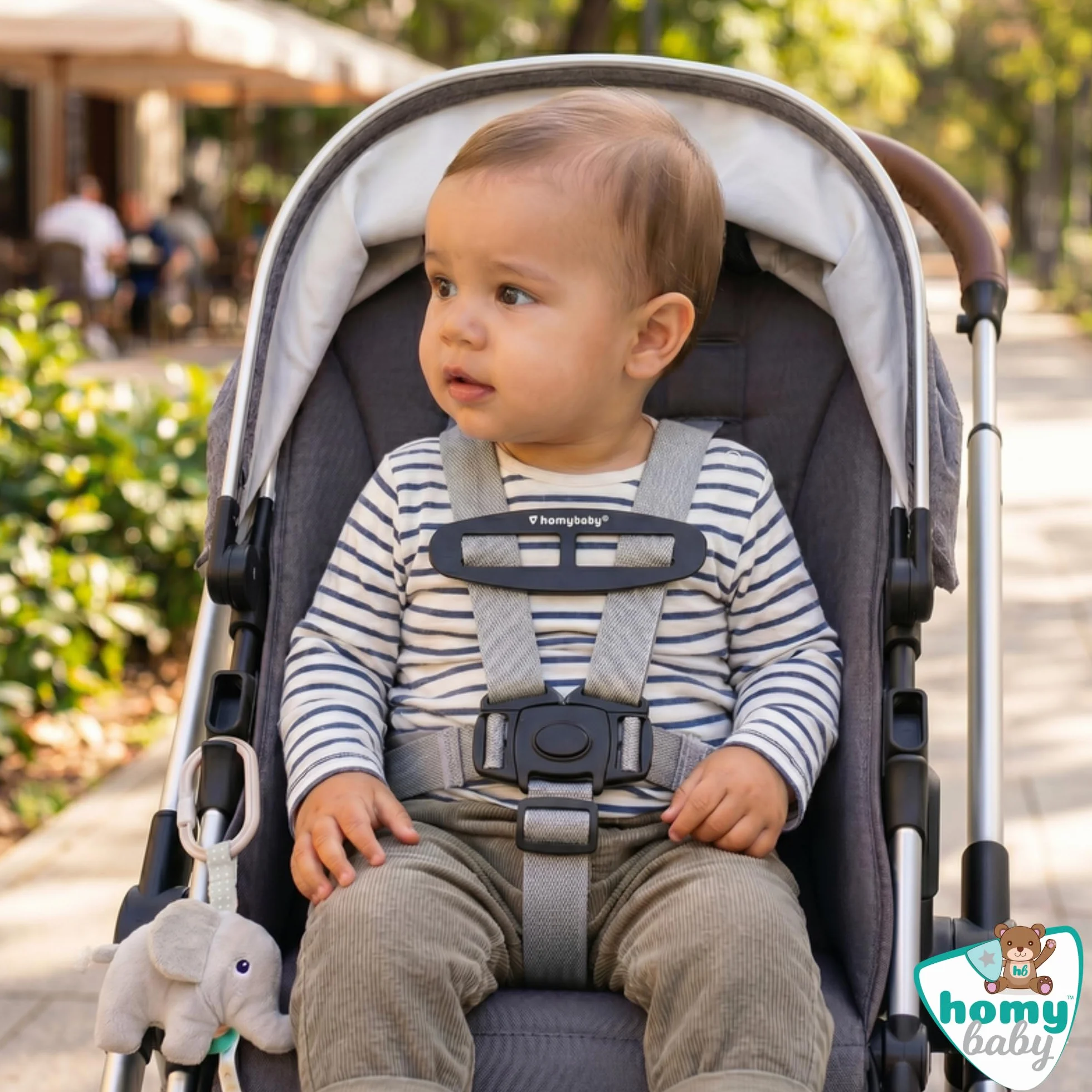 HOMYBABY® Fibbia di Sicurezza per Bambini – Clip Antisfuggimento per Imbracatura – Ferma Bretelle per Seggiolone e Passeggino – Impedisce al Bambino di Sfilarsi