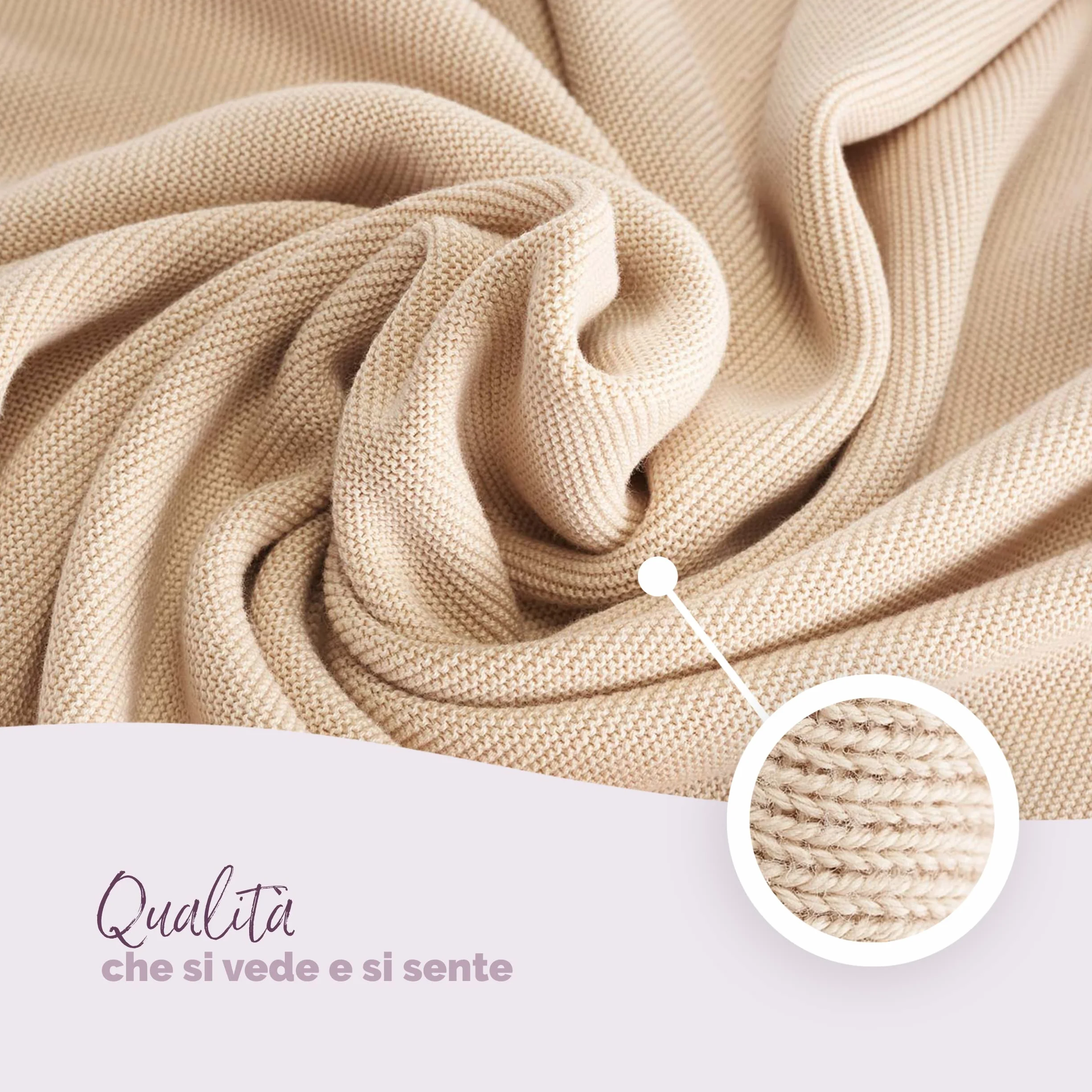 Livella Coperta per neonato e bambino cotone 100% biologico, coperta premium lavorata a maglia morbida e traspirante, ideale per la pelle delicata del bambino, OekoTEX Standard 100