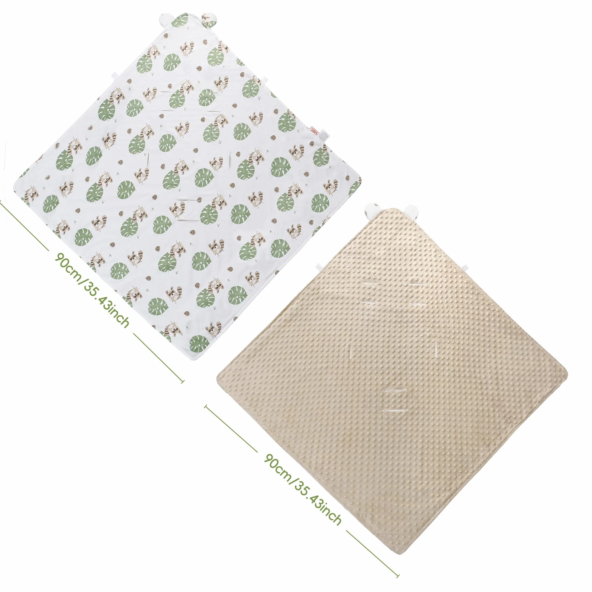 LAT Coperta per Passeggino 90x90cm, Coperta Neonati per Seggiolino Copertina Sacco Ovetto per Tutto l'anno, Cotone Copertina Universale per Passeggino Seggiolino Auto Carrozzina (Procione)
