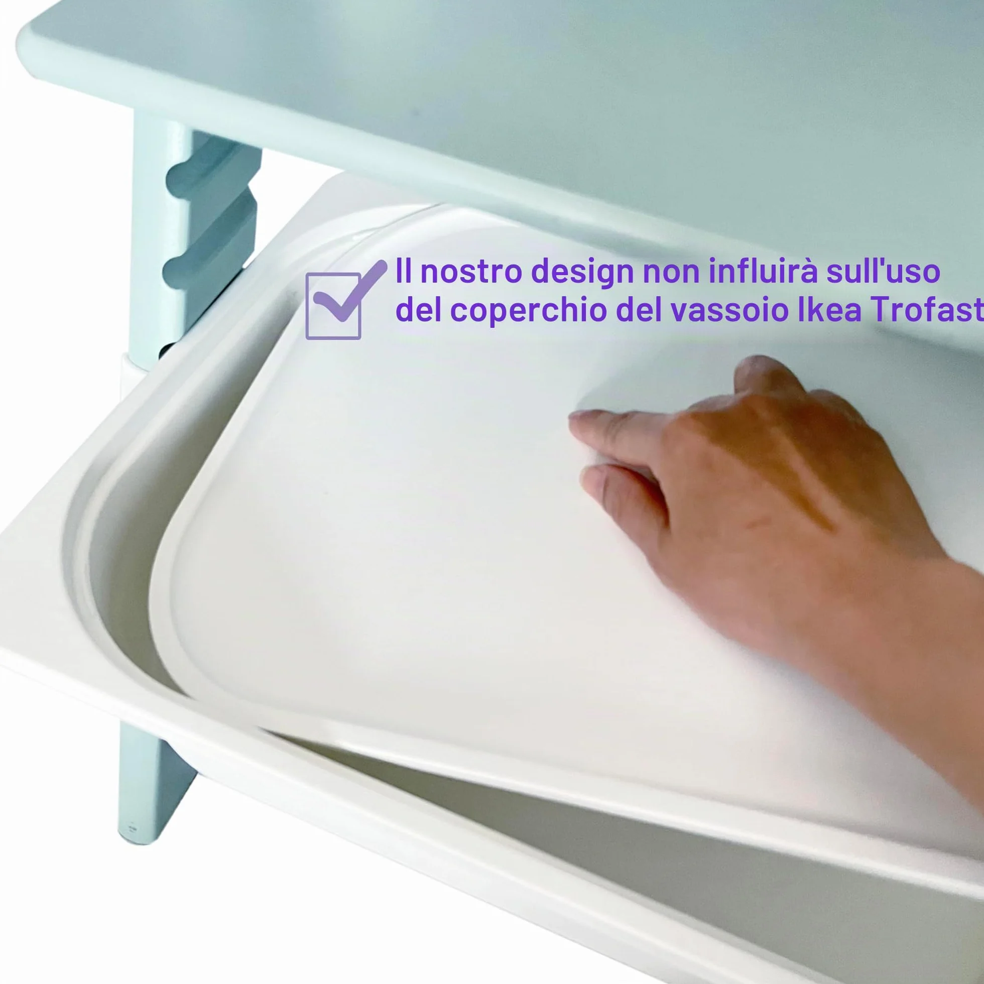 Adattatore per seggiolone Stokke Tripp Trapp e vassoio IKEA Trofast o cestino a rete, fornito con tappi