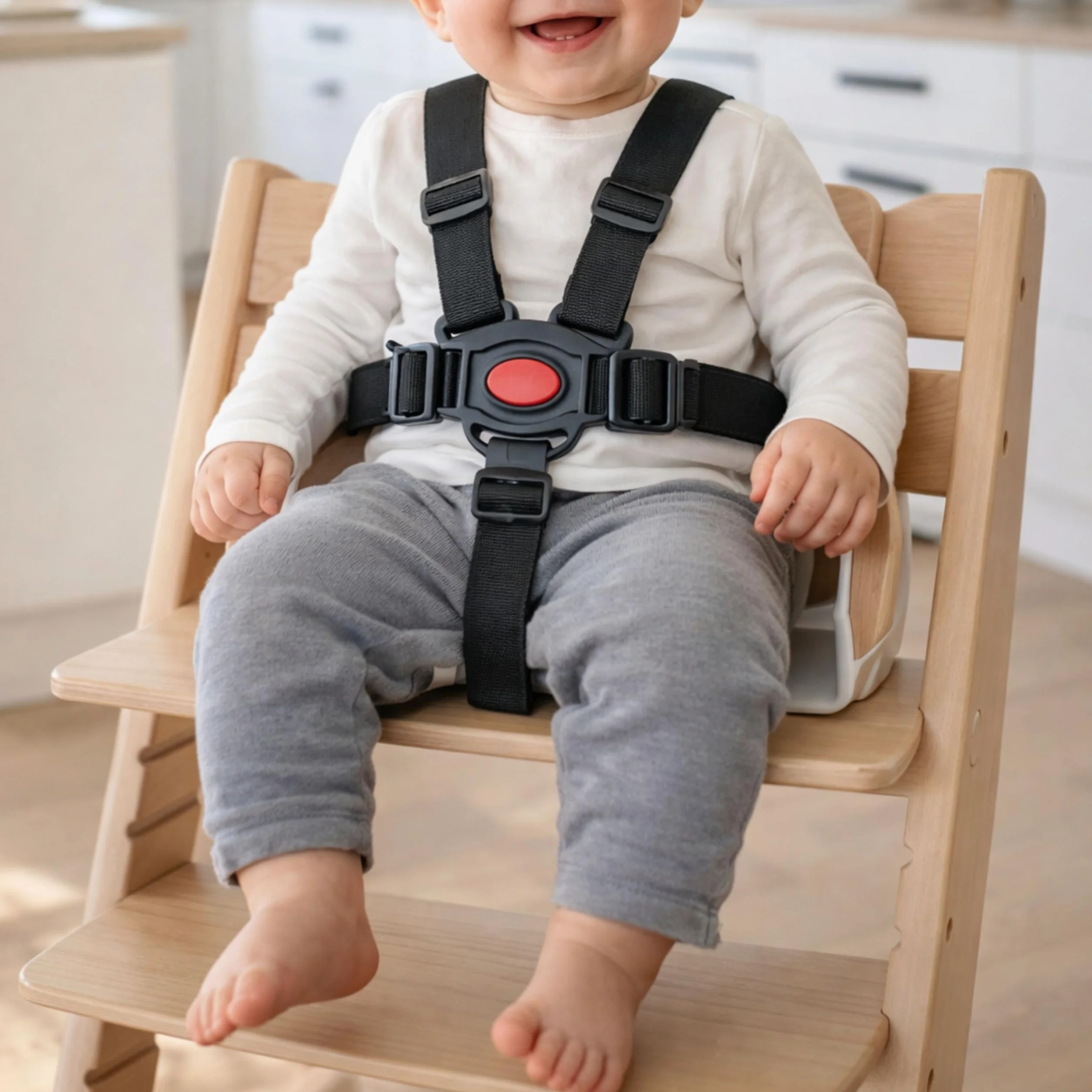 Imbracatura di sicurezza per seggiolone con cuscinetti per cinture, 1 Set, compatibile con Hauck, Stokke Tripp Trapp, Roba, sistema di imbracatura a 5 punti per seggioloni per bambini