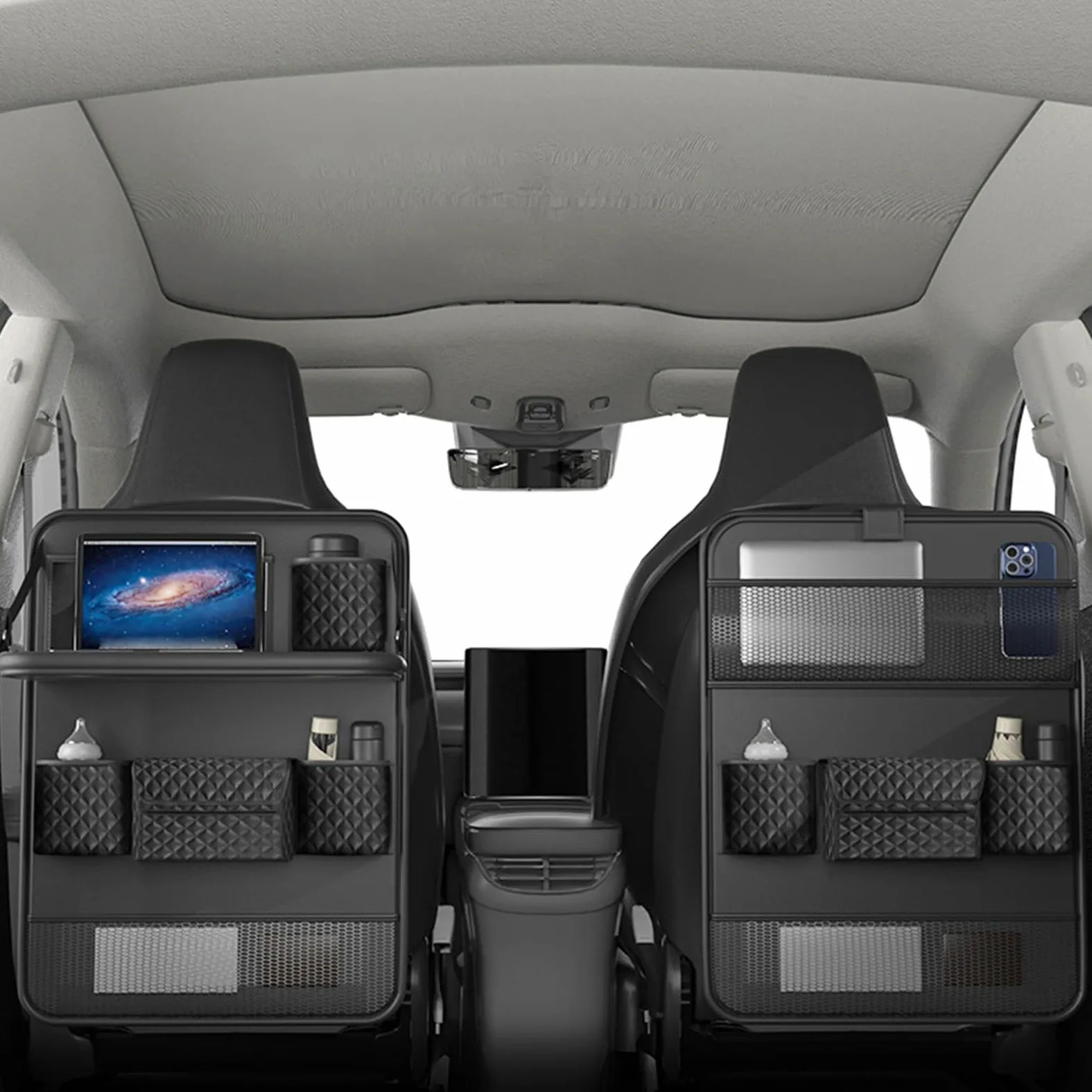 Organizzatore di auto sul sedile, organizzatore di stoccaggio posteriore | Scheda multiuso, da viaggio, supporto da tavolo