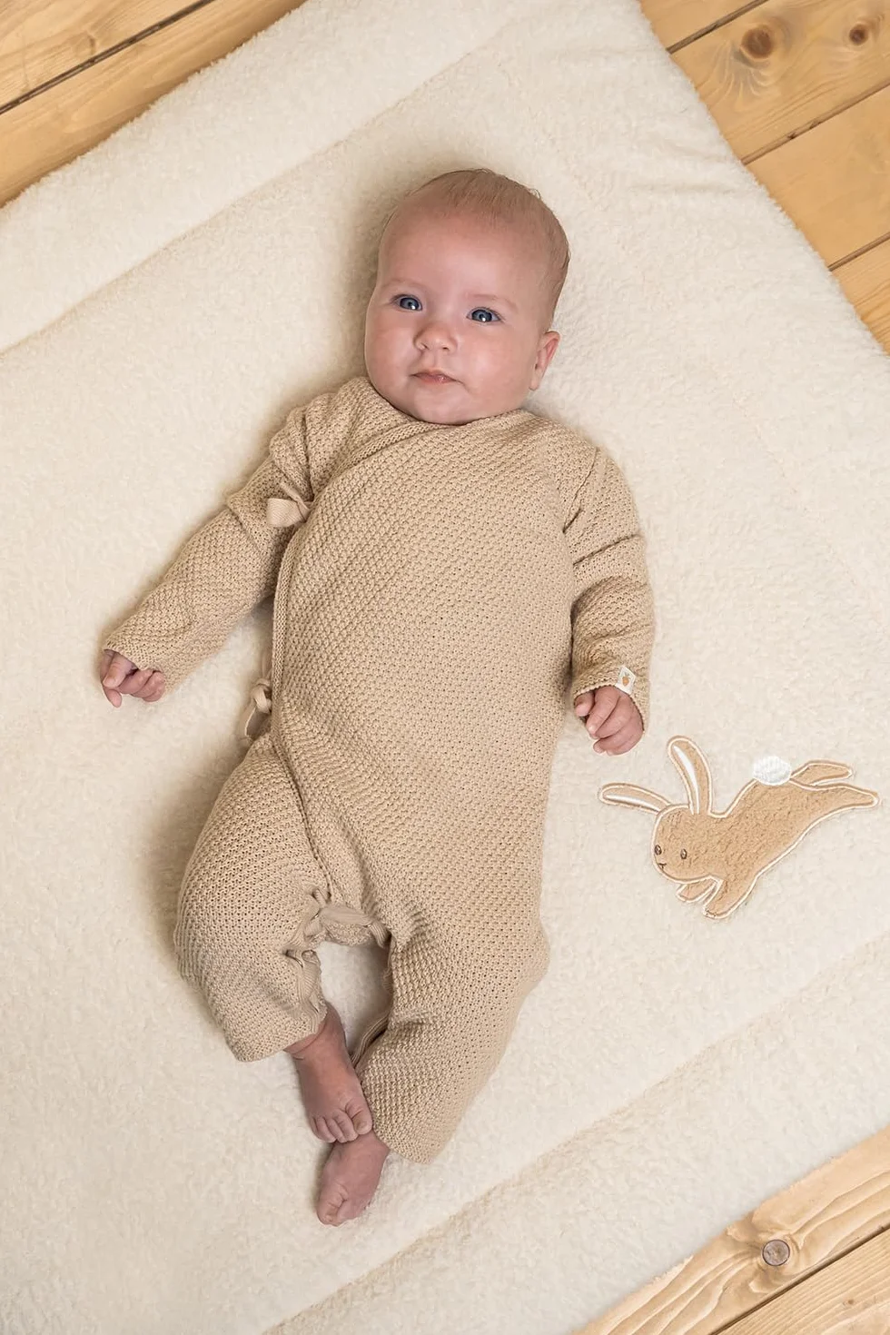 Little Dutch 8857 - Tappetino per gattonare, motivo coniglietto, colore: beige, motivo: newborn Naturals (80 x 100 cm)