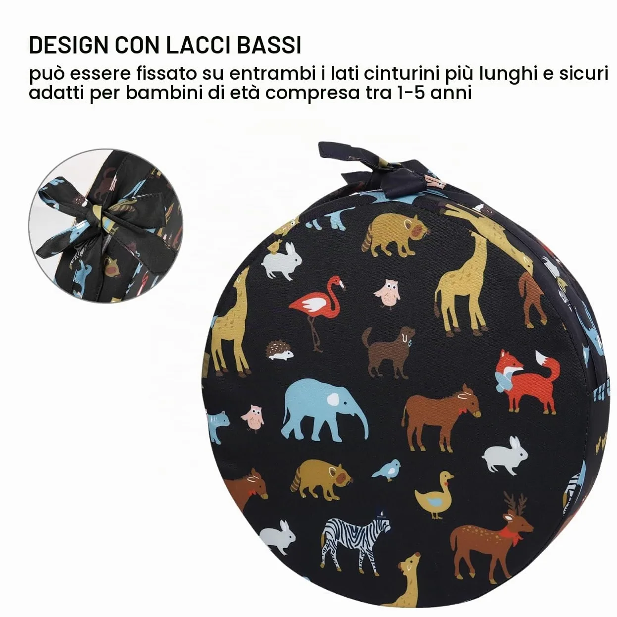 Toddmomy Alzasedia Bambini Rotondo Cuscino Rialzato Per Sedia Da Pranzo Con Imbottitura in Spugna Alta Densità Antiscivolo Facile Da Pulire Per Seggioloni Bambini 12.6X12.6X3.1 Pollici