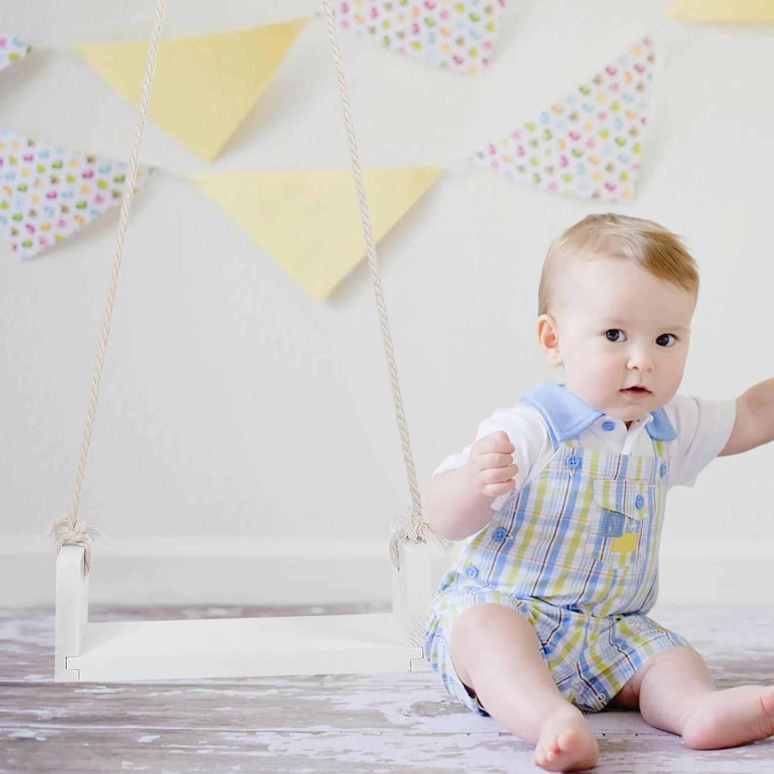 Dondolo in per Ragazzo con in Supporto Fotografia Neonatale Accessorio Versatile per Studi Fotografici e Casa per Speciali come Primo Compleanno e Cento Giorni