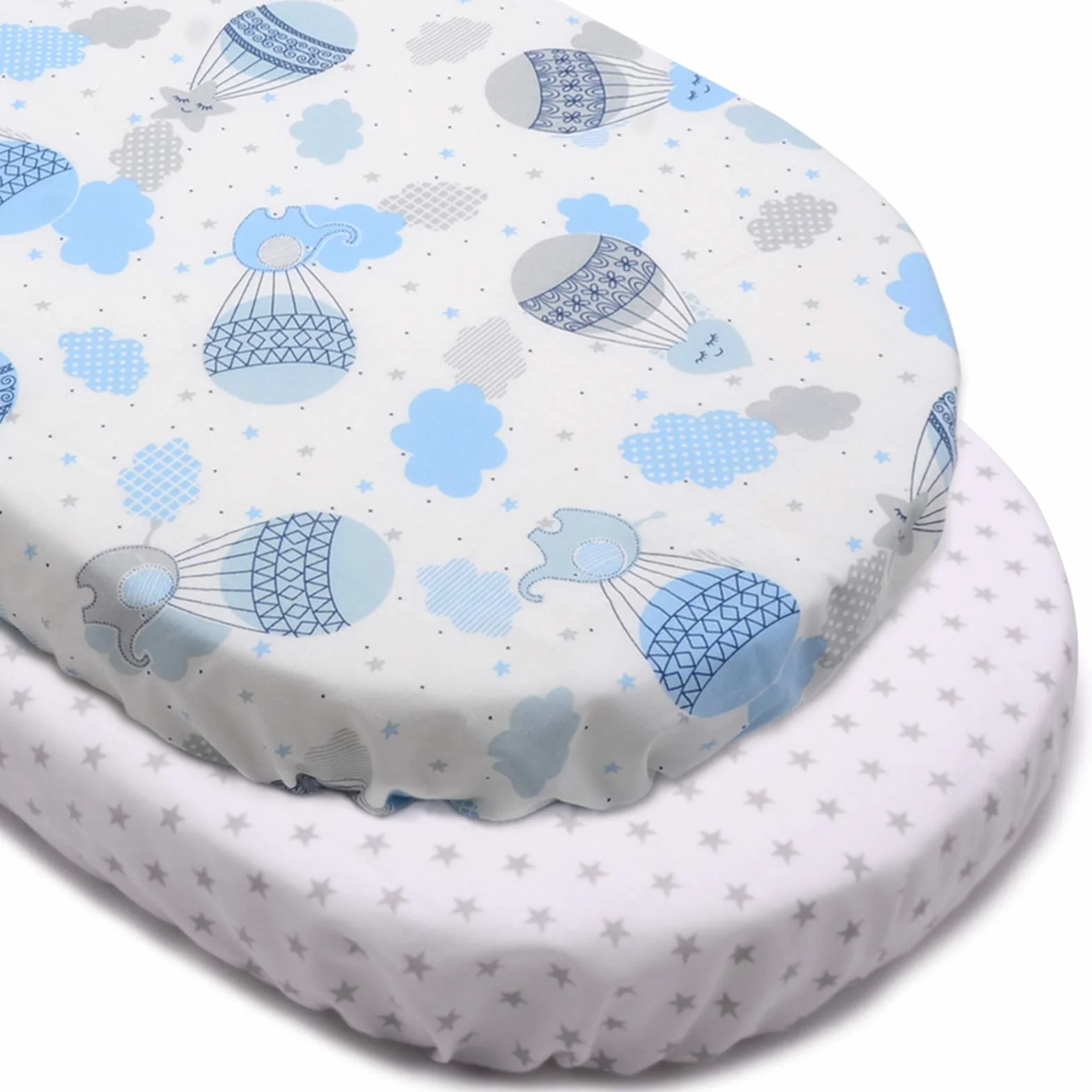 PEKITAS Lotto 2 Lenzuolas Con Angoli 75x33cm/72x32cm/70x30cm Per Carrozzina Materasso Culla Navicella Passeggino Mosè