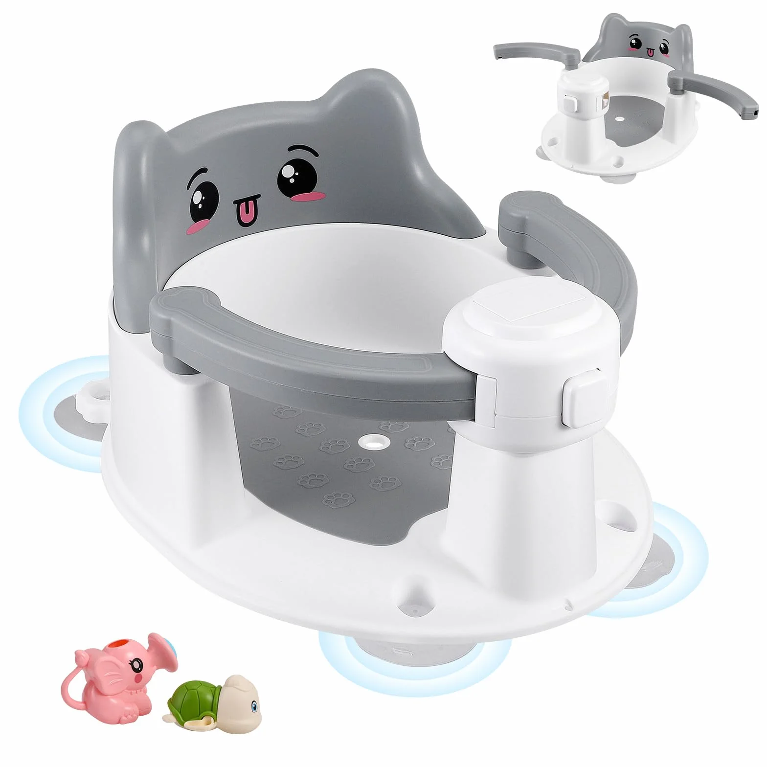 Seggiolino da Bagno Per Bambini,Seggiolino Antiscivolo Con 4 Potenti Ventose,Seggiolino per Vasca da Bagno per Bagnetto da 6 Mesi